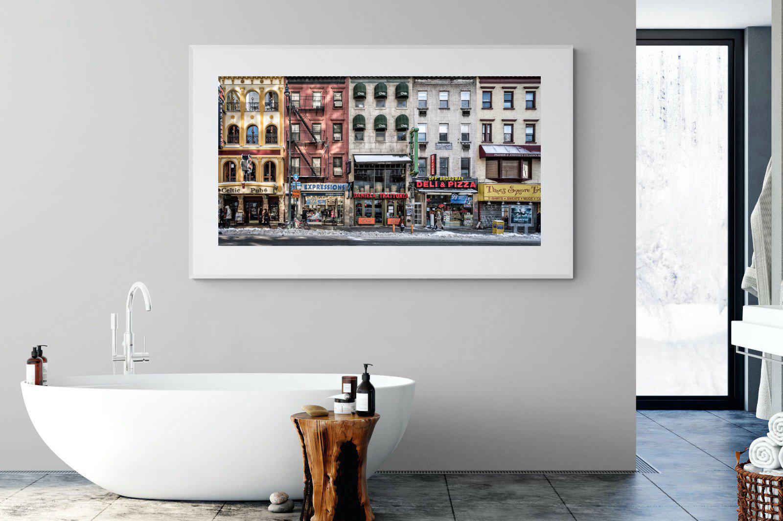 Wintery NYC-Wall_Art-180 x 110cm-Framed Print-White-Pixalot