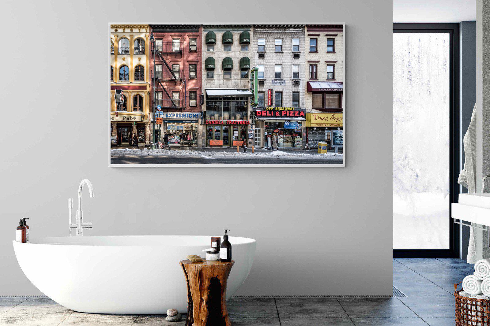 Wintery NYC-Wall_Art-180 x 110cm-Mounted Canvas-White-Pixalot