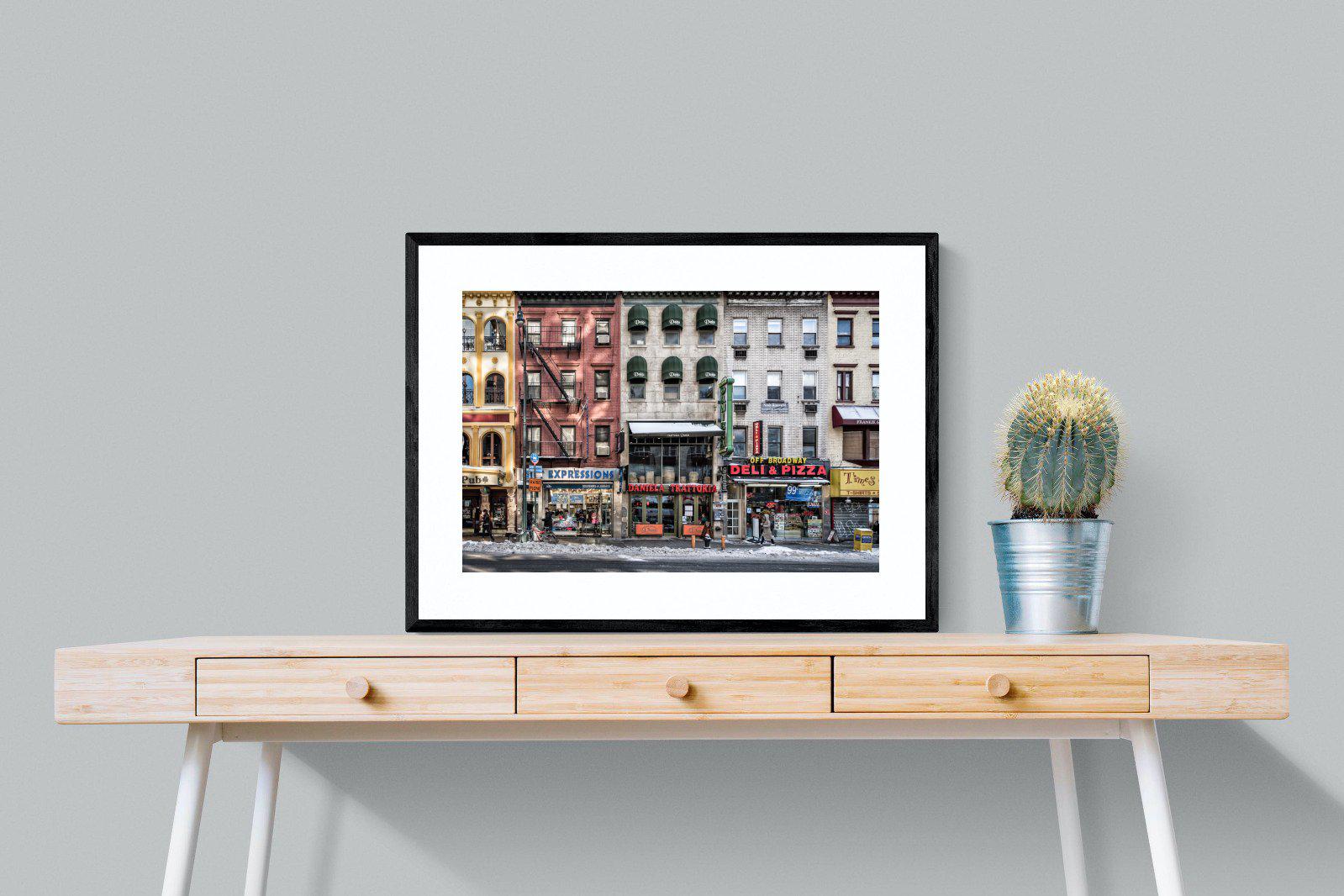Wintery NYC-Wall_Art-80 x 60cm-Framed Print-Black-Pixalot