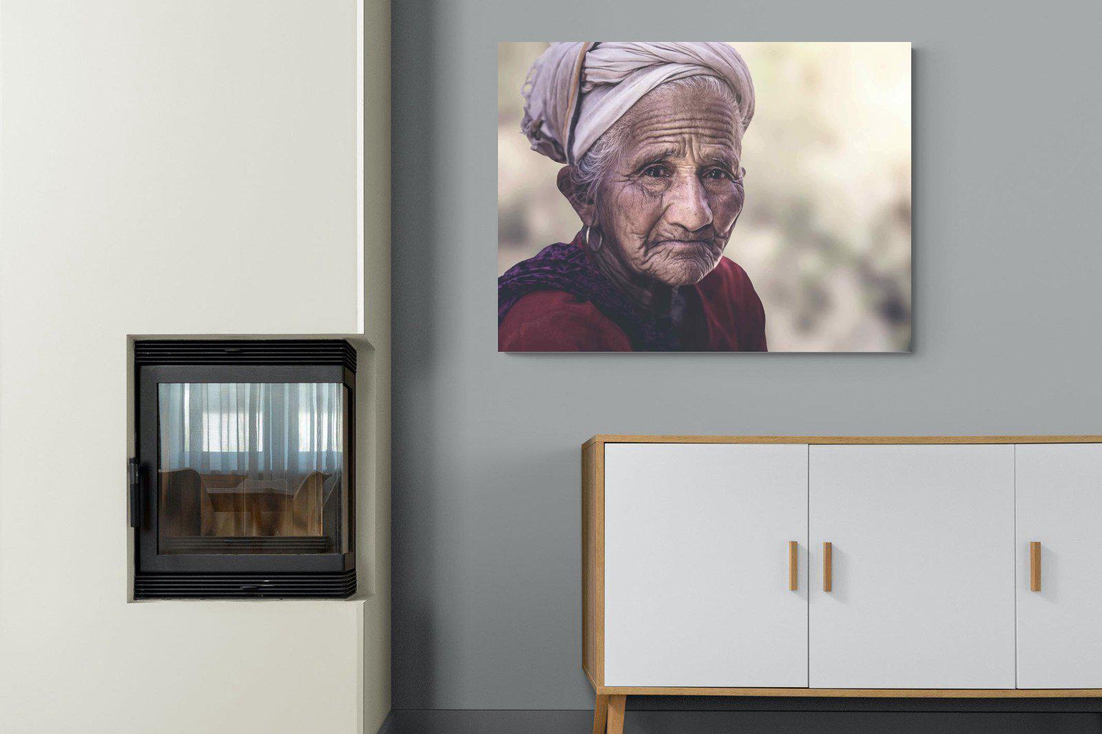 Wise Old Lady-Wall_Art-100 x 75cm-Mounted Canvas-No Frame-Pixalot