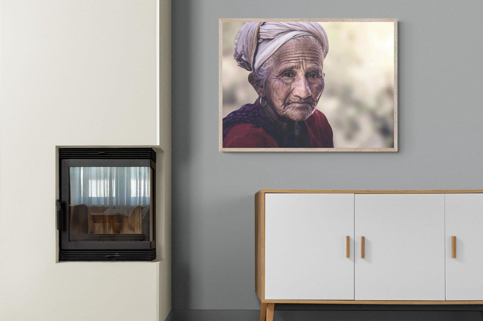 Wise Old Lady-Wall_Art-100 x 75cm-Mounted Canvas-Wood-Pixalot