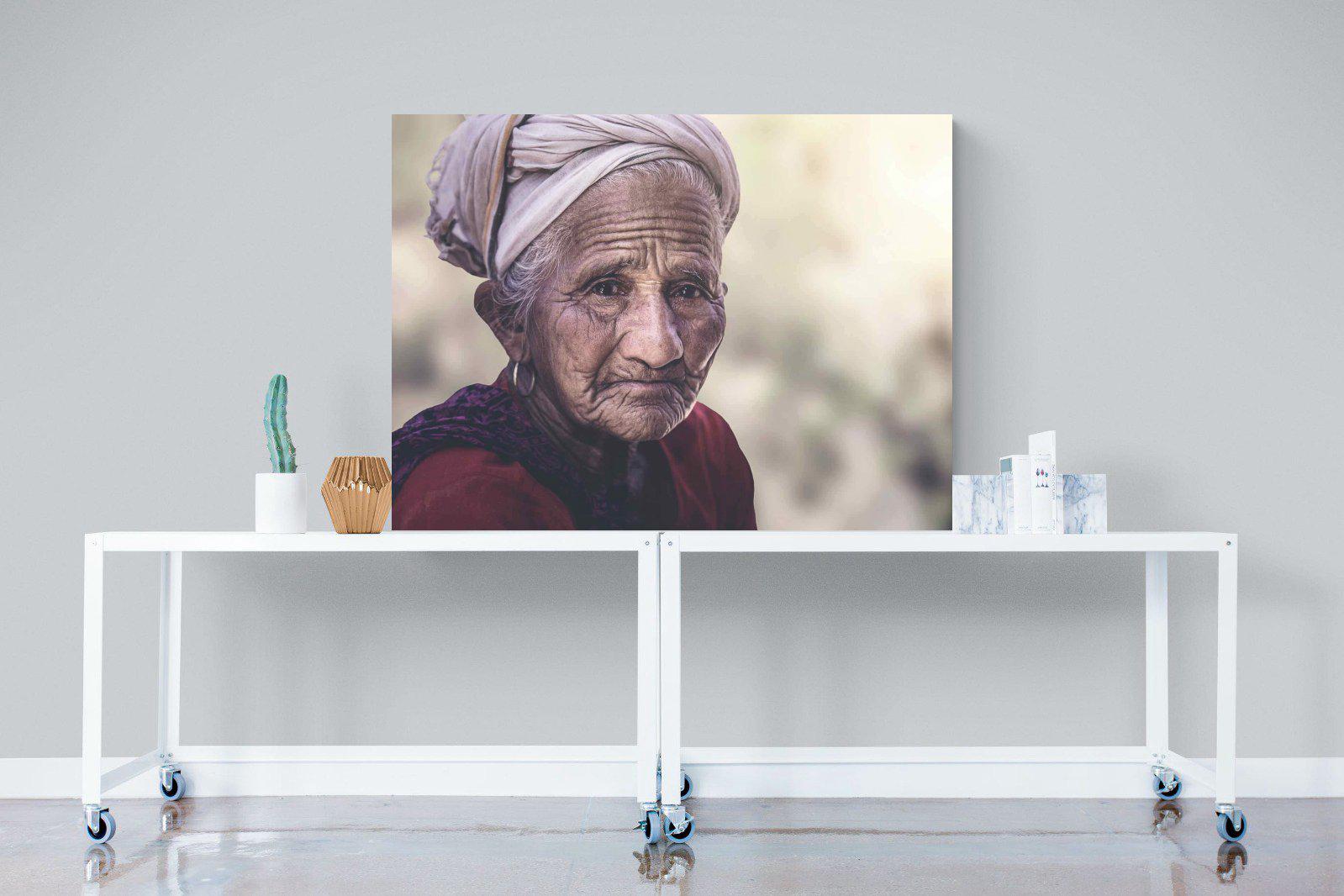 Wise Old Lady-Wall_Art-120 x 90cm-Mounted Canvas-No Frame-Pixalot