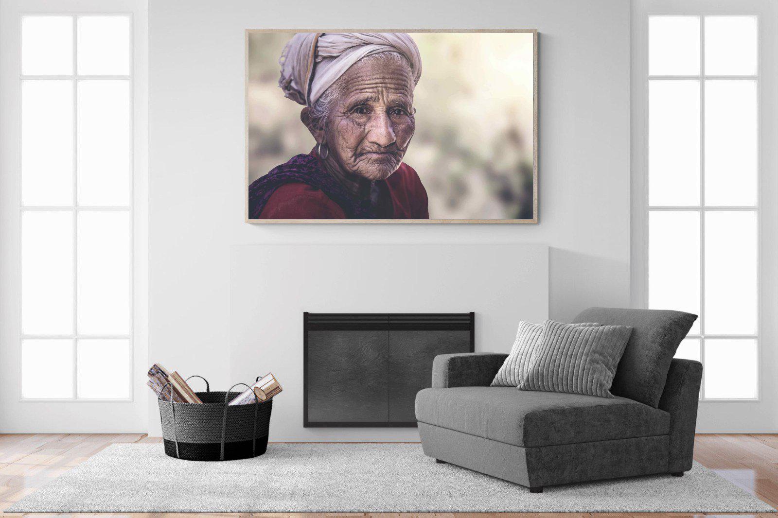 Wise Old Lady-Wall_Art-150 x 100cm-Mounted Canvas-Wood-Pixalot