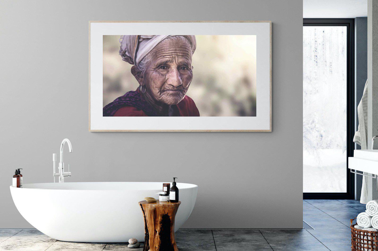 Wise Old Lady-Wall_Art-180 x 110cm-Framed Print-Wood-Pixalot