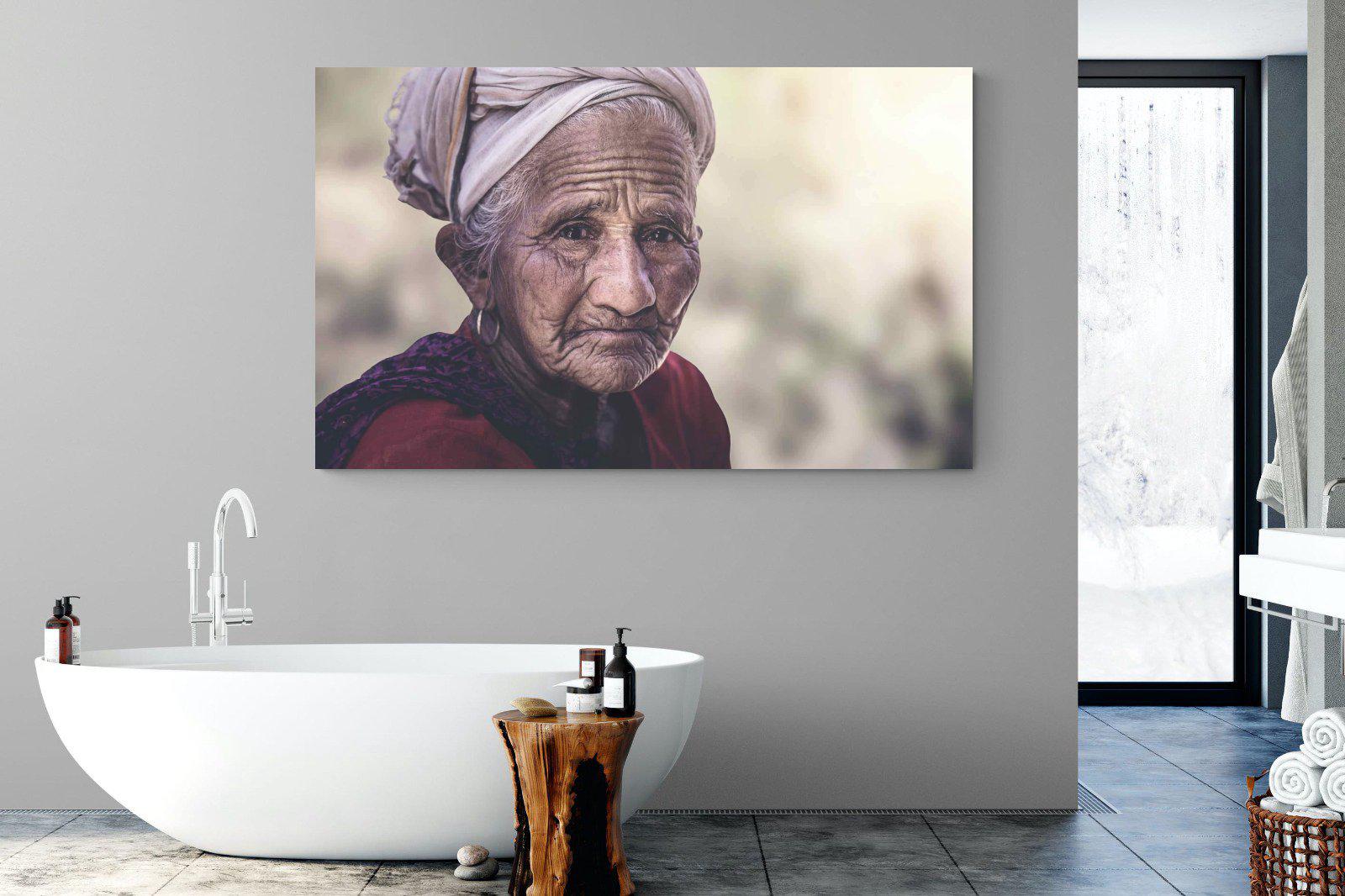 Wise Old Lady-Wall_Art-180 x 110cm-Mounted Canvas-No Frame-Pixalot