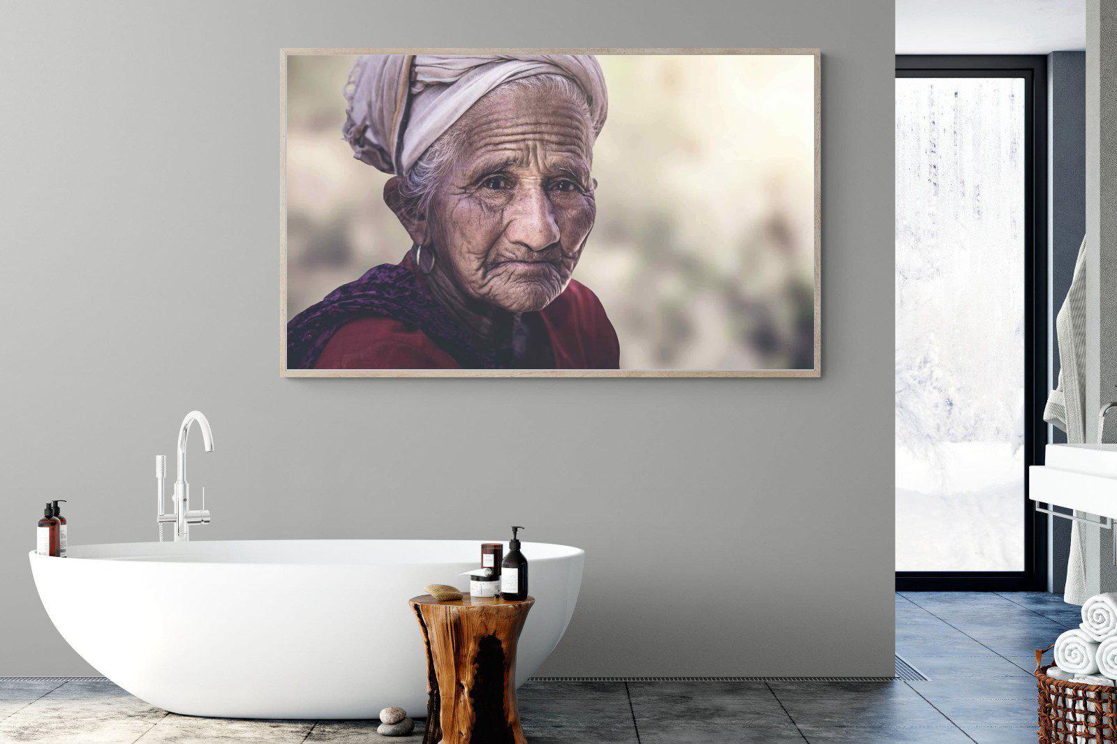 Wise Old Lady-Wall_Art-180 x 110cm-Mounted Canvas-Wood-Pixalot