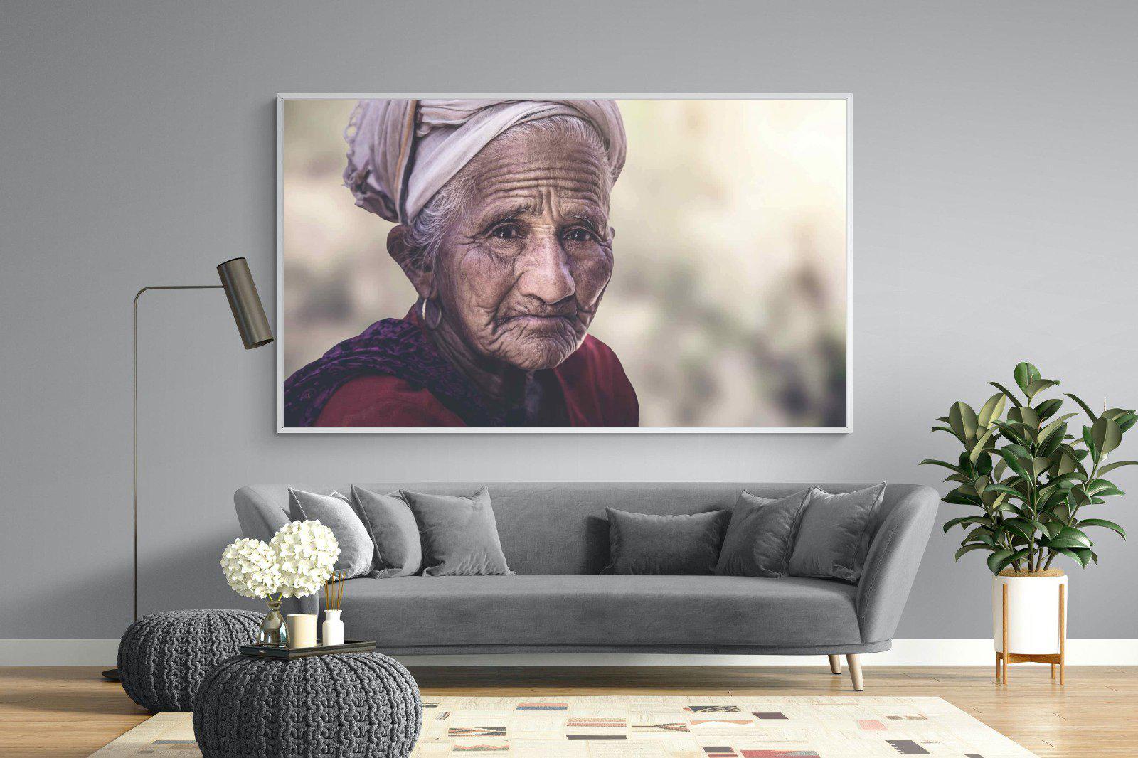 Wise Old Lady-Wall_Art-220 x 130cm-Mounted Canvas-White-Pixalot