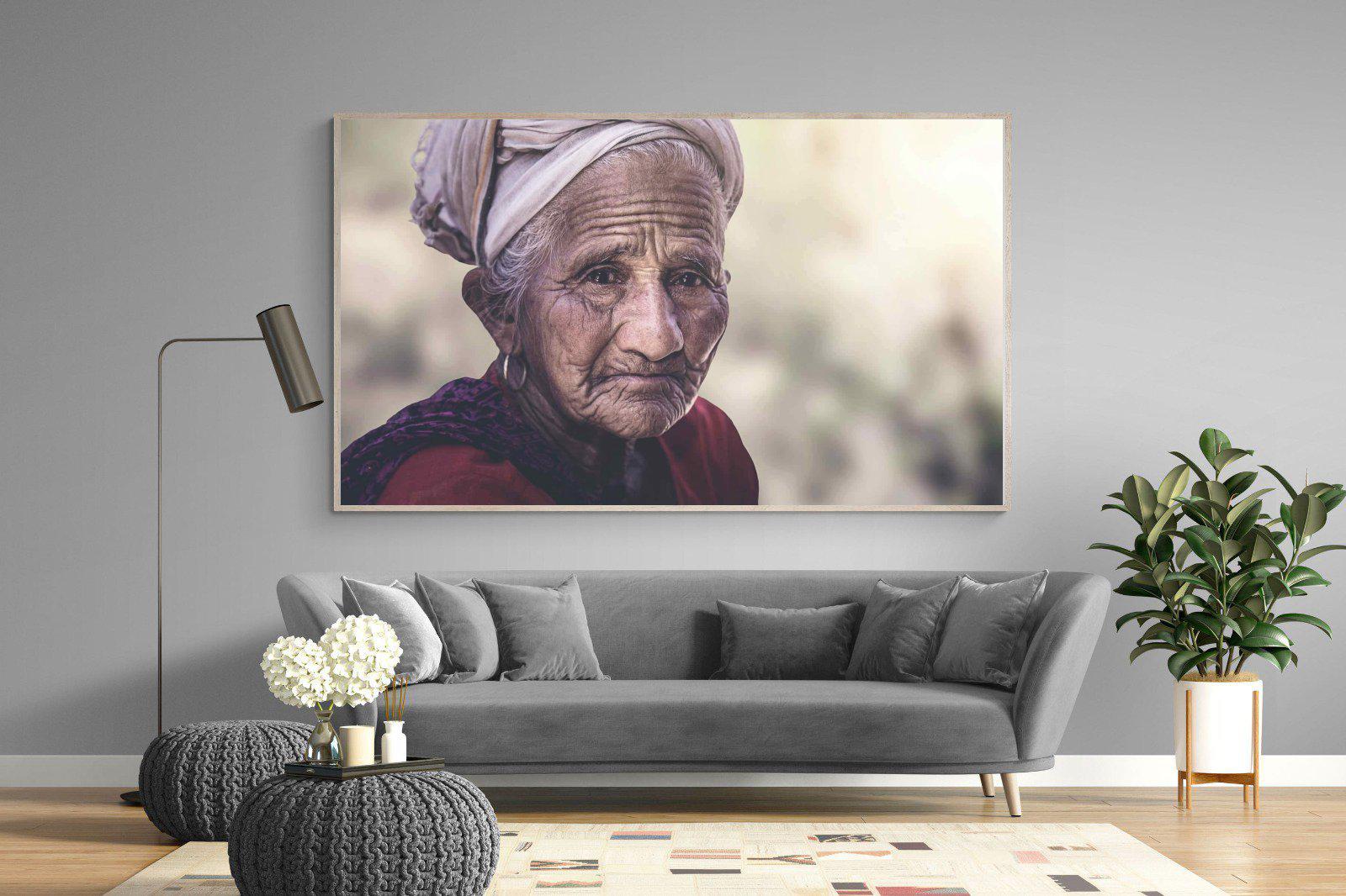 Wise Old Lady-Wall_Art-220 x 130cm-Mounted Canvas-Wood-Pixalot