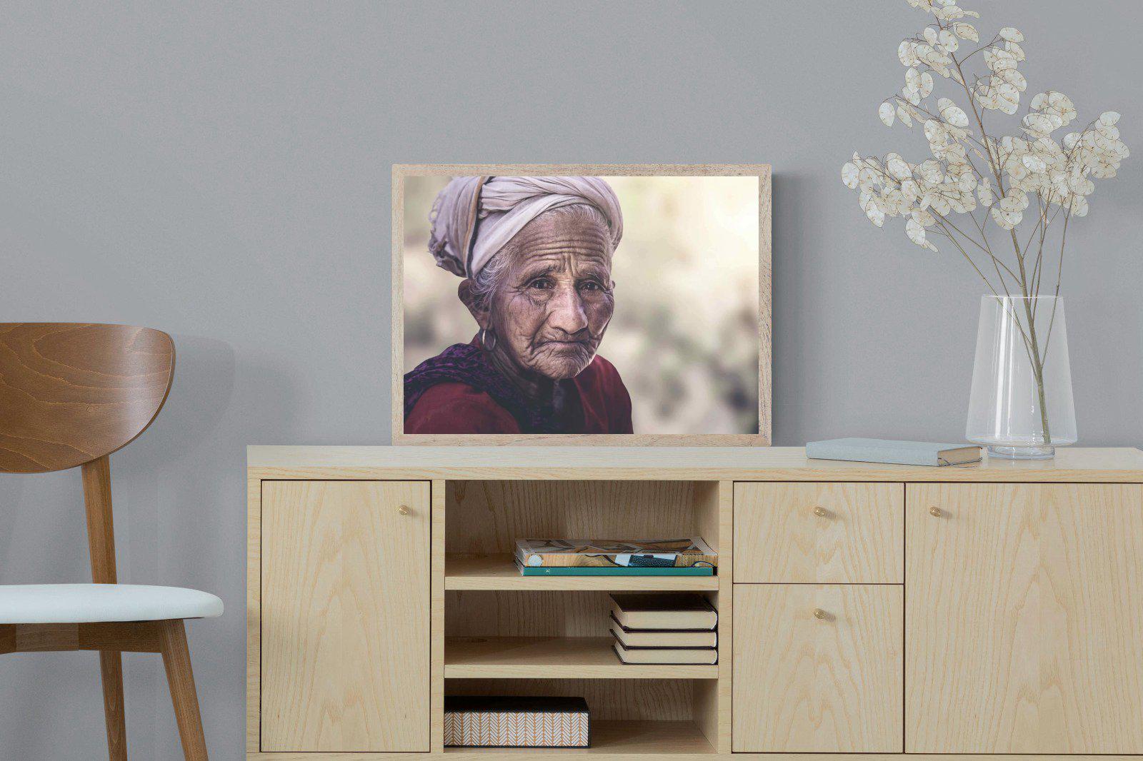 Wise Old Lady-Wall_Art-60 x 45cm-Mounted Canvas-Wood-Pixalot