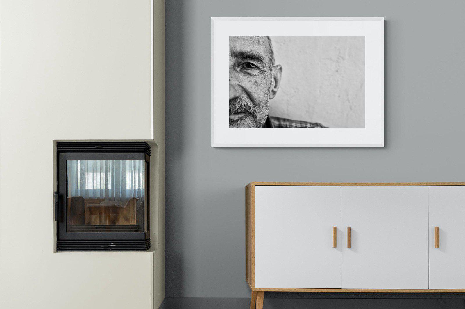 Wise Old Man-Wall_Art-100 x 75cm-Framed Print-White-Pixalot