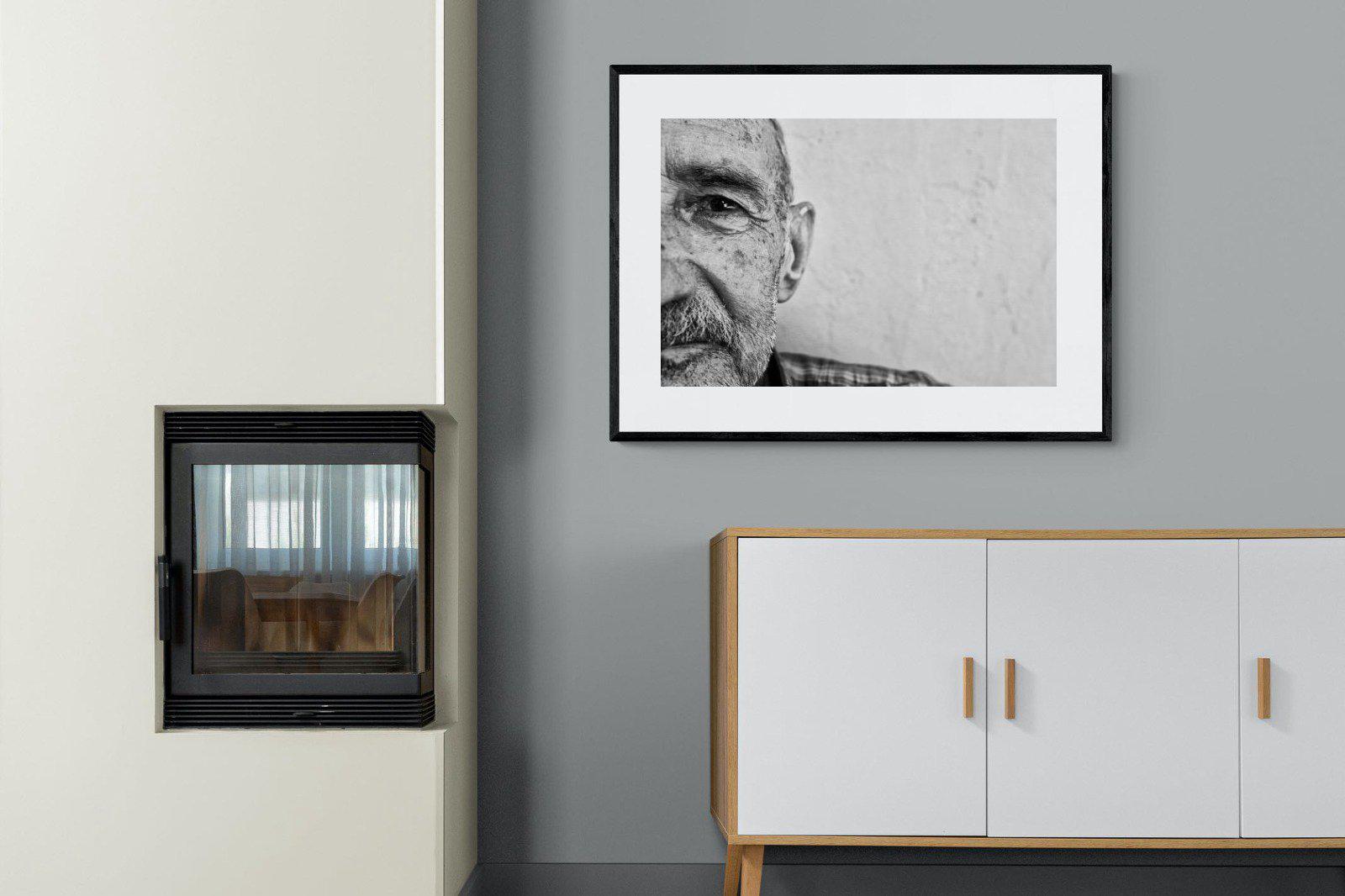 Wise Old Man-Wall_Art-100 x 75cm-Framed Print-Black-Pixalot