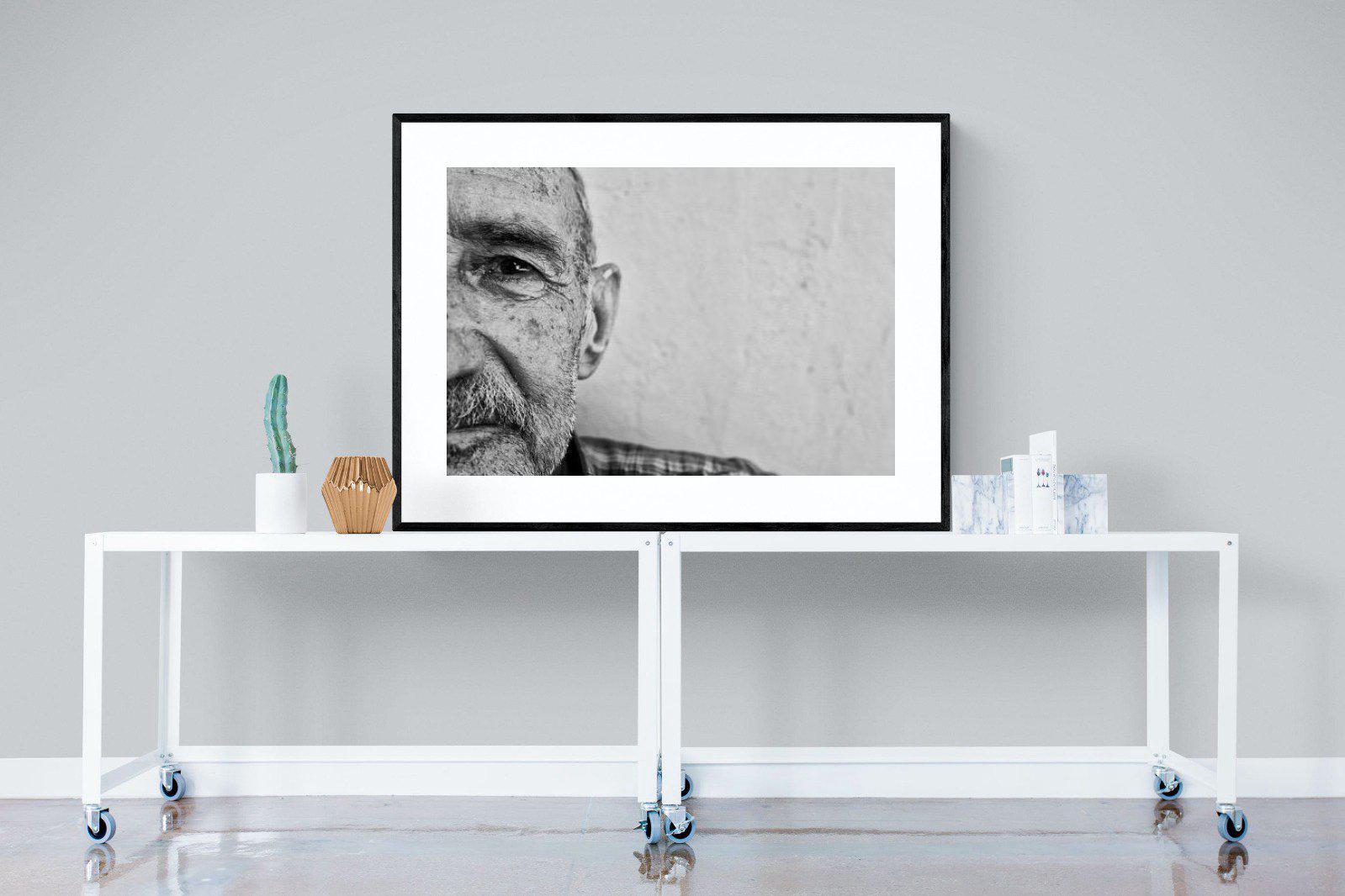 Wise Old Man-Wall_Art-120 x 90cm-Framed Print-Black-Pixalot