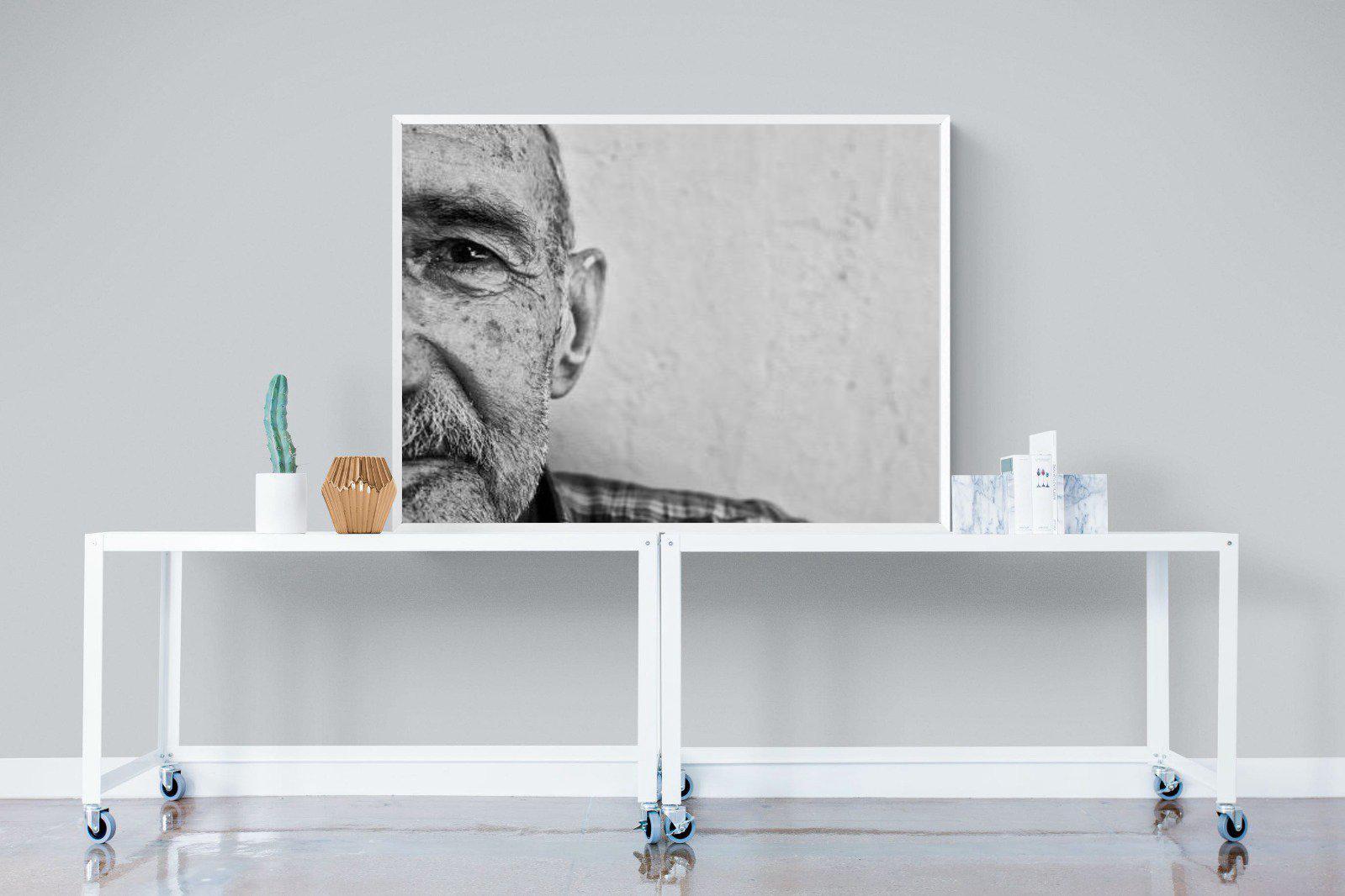 Wise Old Man-Wall_Art-120 x 90cm-Mounted Canvas-White-Pixalot