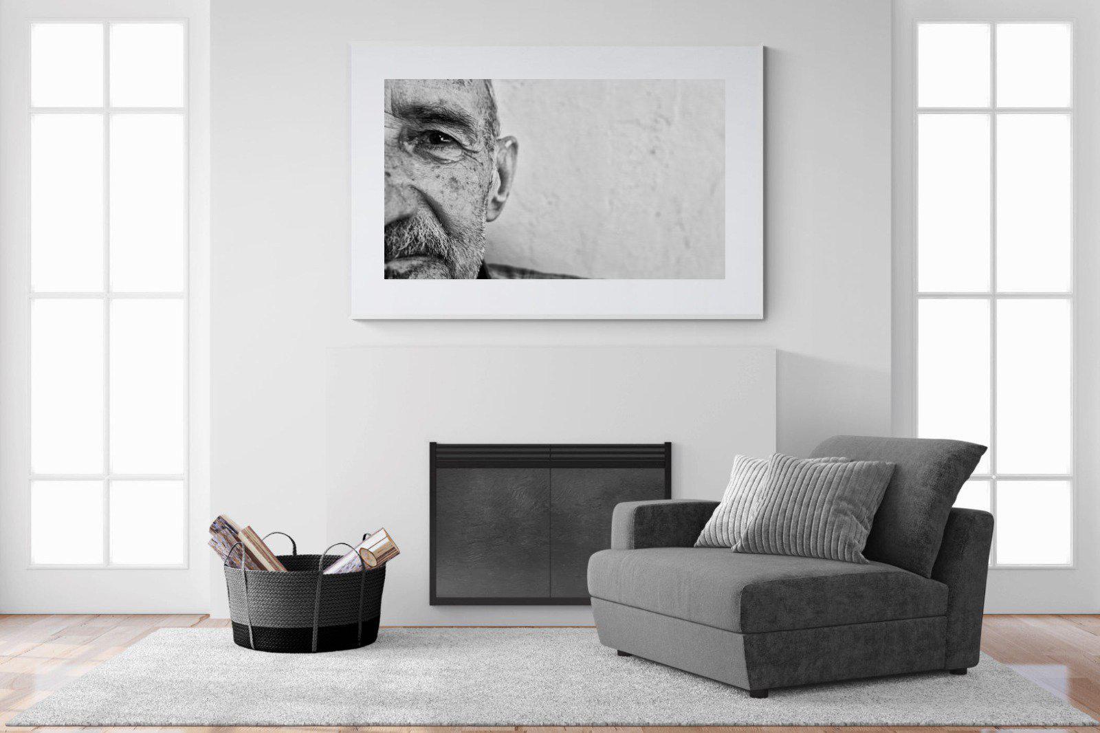 Wise Old Man-Wall_Art-150 x 100cm-Framed Print-White-Pixalot