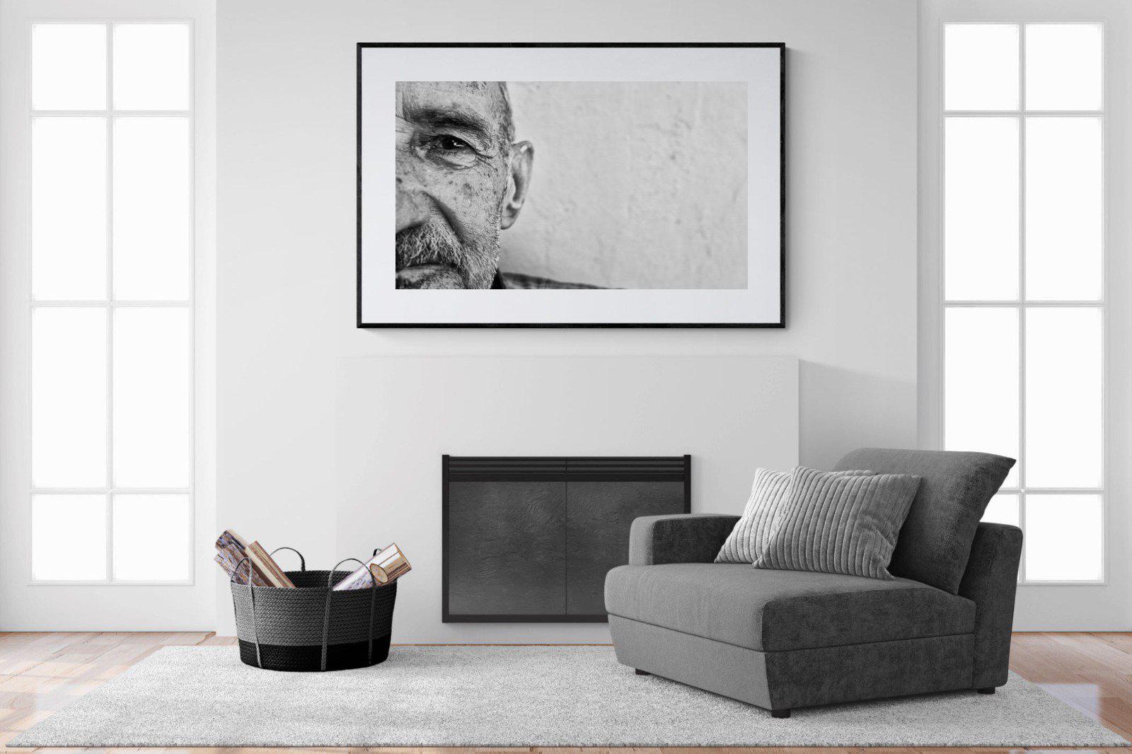 Wise Old Man-Wall_Art-150 x 100cm-Framed Print-Black-Pixalot
