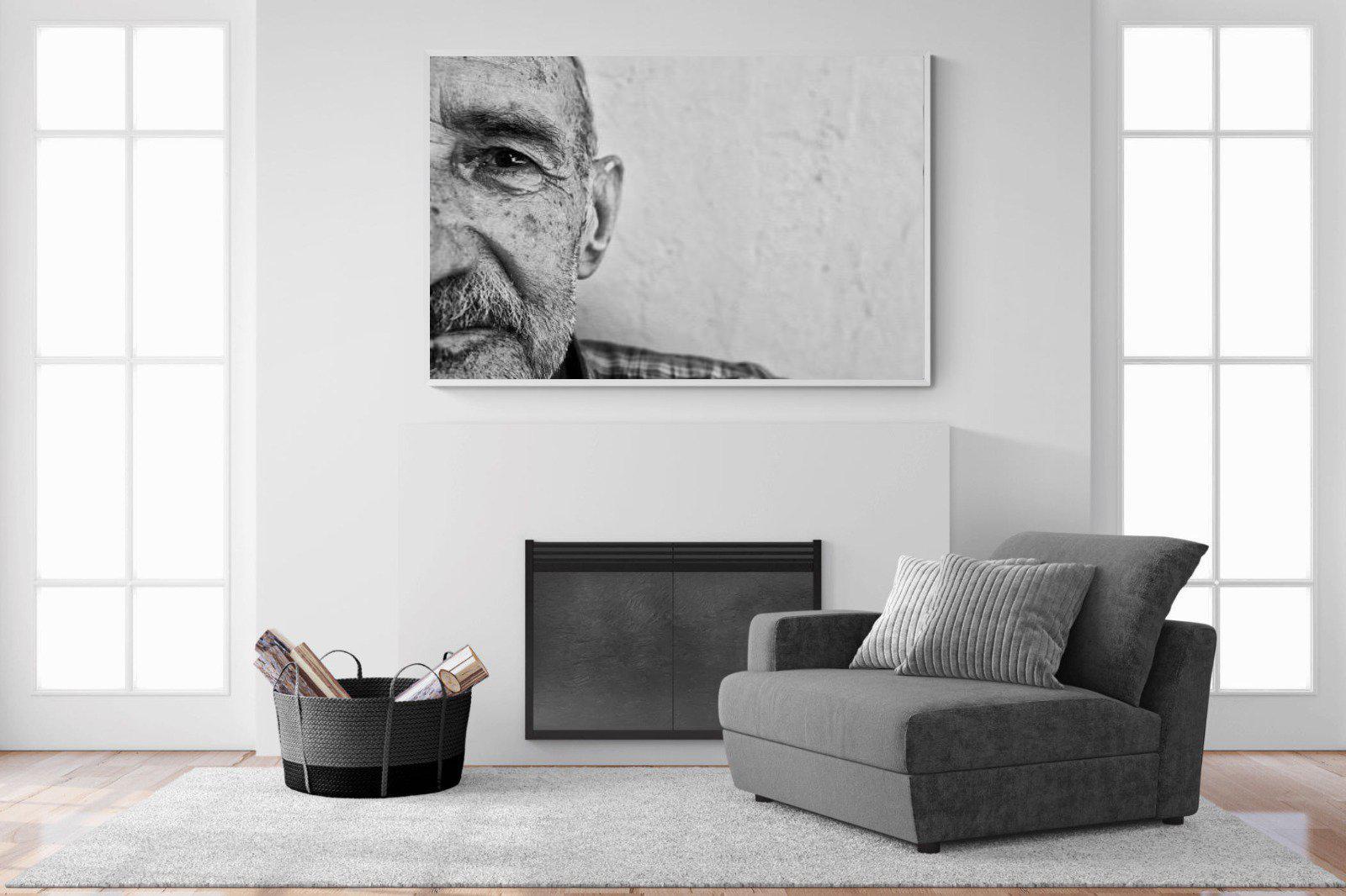 Wise Old Man-Wall_Art-150 x 100cm-Mounted Canvas-White-Pixalot