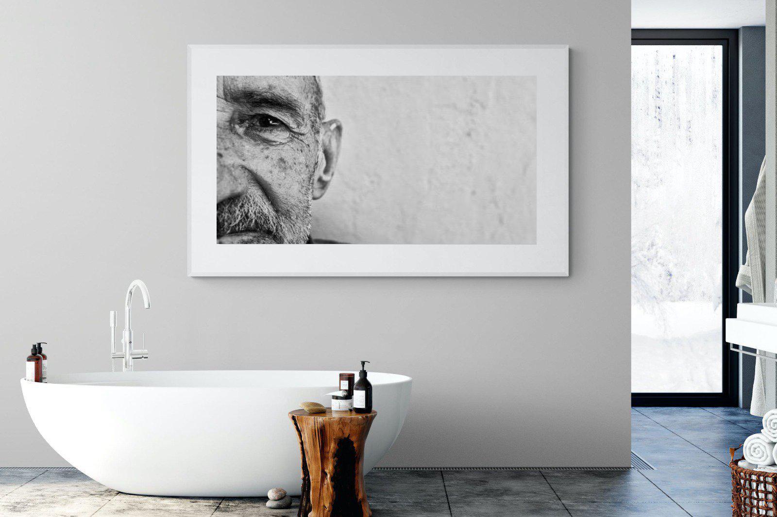 Wise Old Man-Wall_Art-180 x 110cm-Framed Print-White-Pixalot