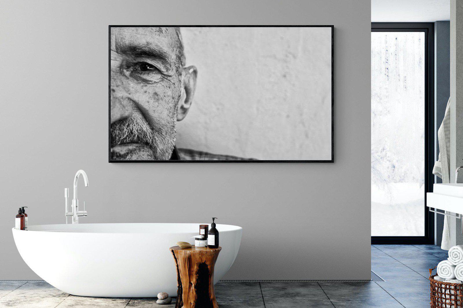 Wise Old Man-Wall_Art-180 x 110cm-Mounted Canvas-Black-Pixalot