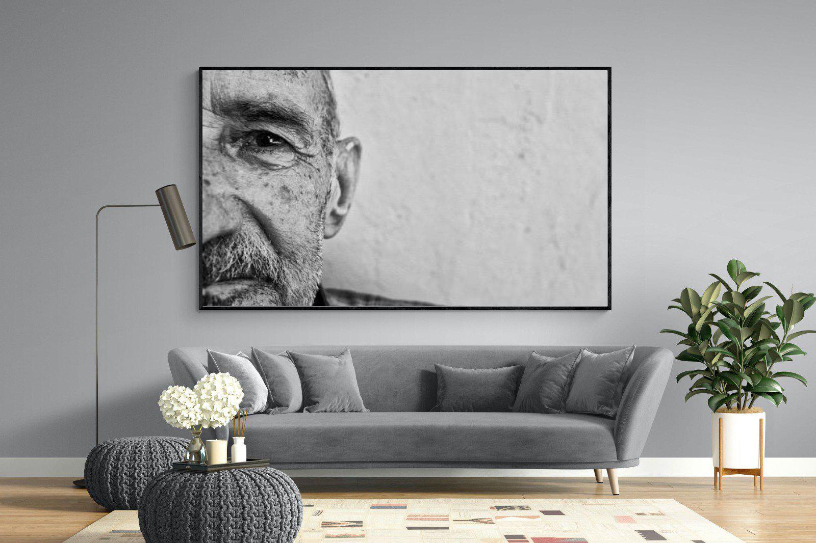 Wise Old Man-Wall_Art-220 x 130cm-Mounted Canvas-Black-Pixalot