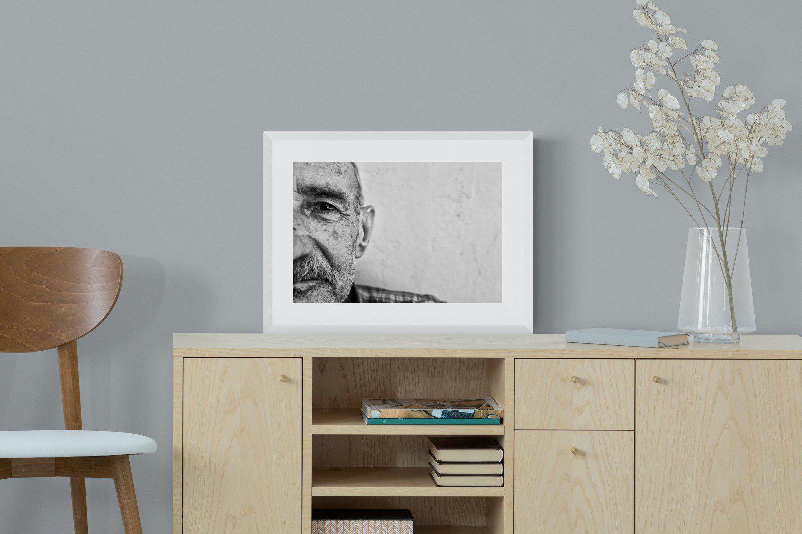 Wise Old Man-Wall_Art-60 x 45cm-Framed Print-White-Pixalot