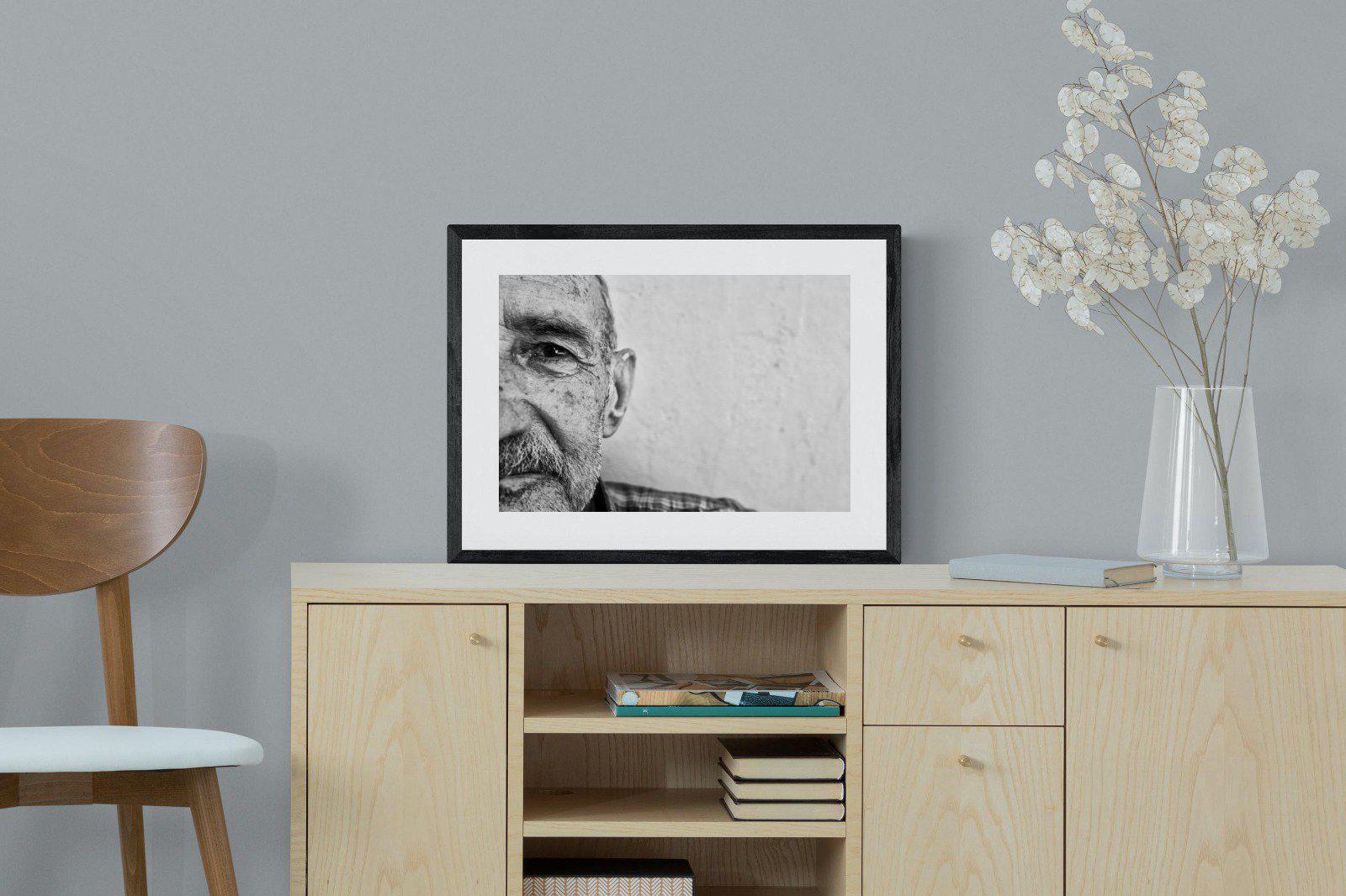Wise Old Man-Wall_Art-60 x 45cm-Framed Print-Black-Pixalot