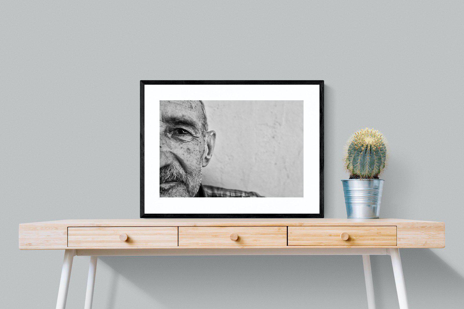 Wise Old Man-Wall_Art-80 x 60cm-Framed Print-Black-Pixalot