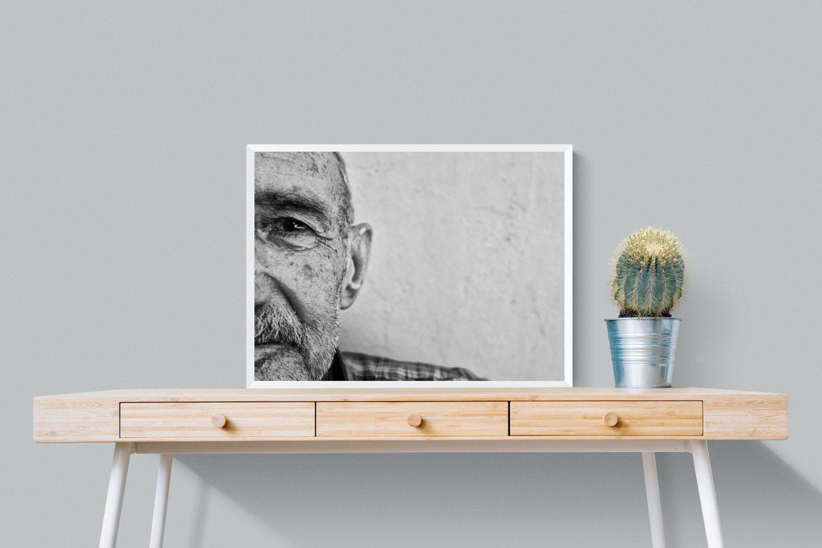 Wise Old Man-Wall_Art-80 x 60cm-Mounted Canvas-White-Pixalot