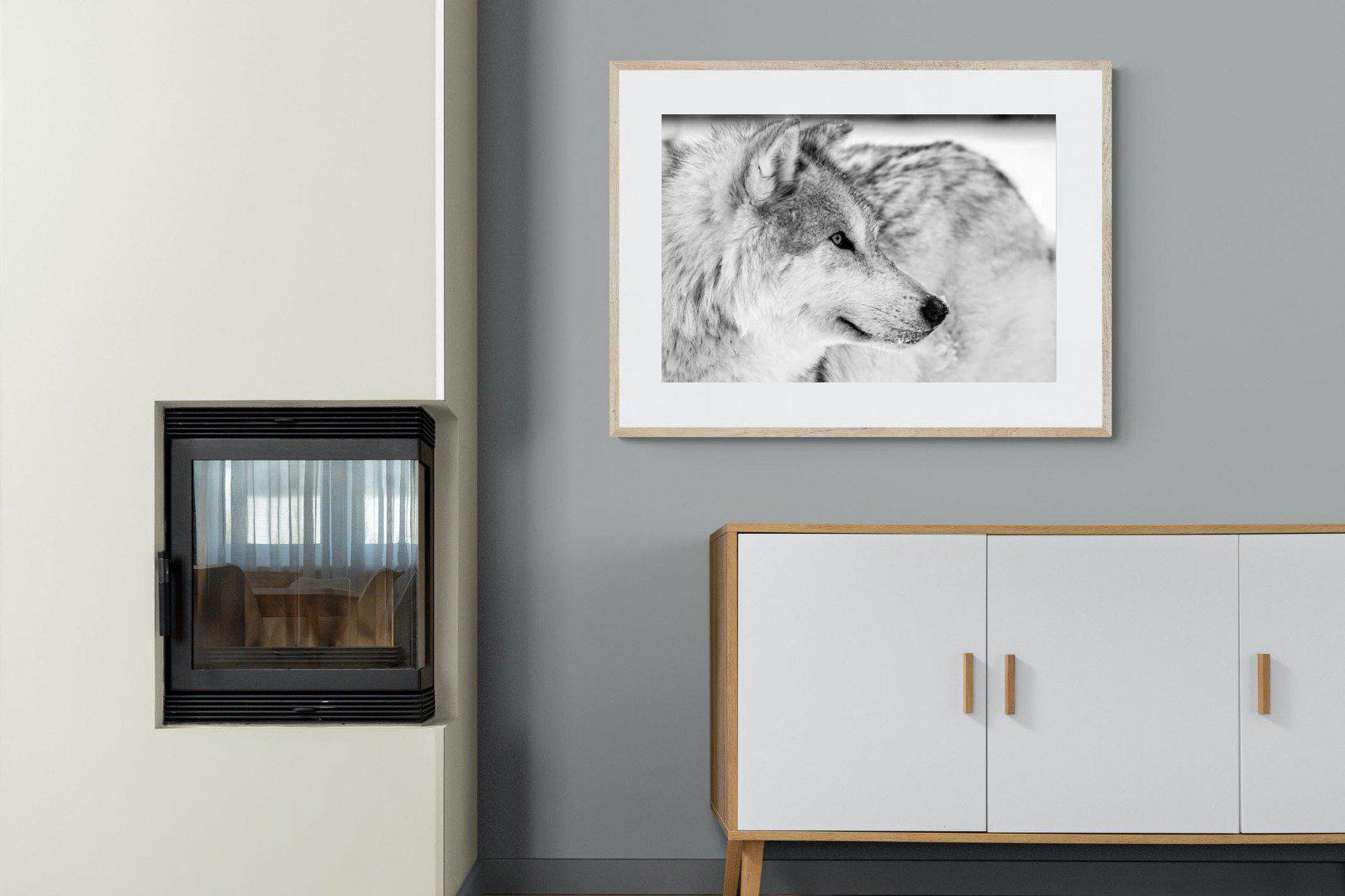 Wolf-Wall_Art-100 x 75cm-Framed Print-Wood-Pixalot