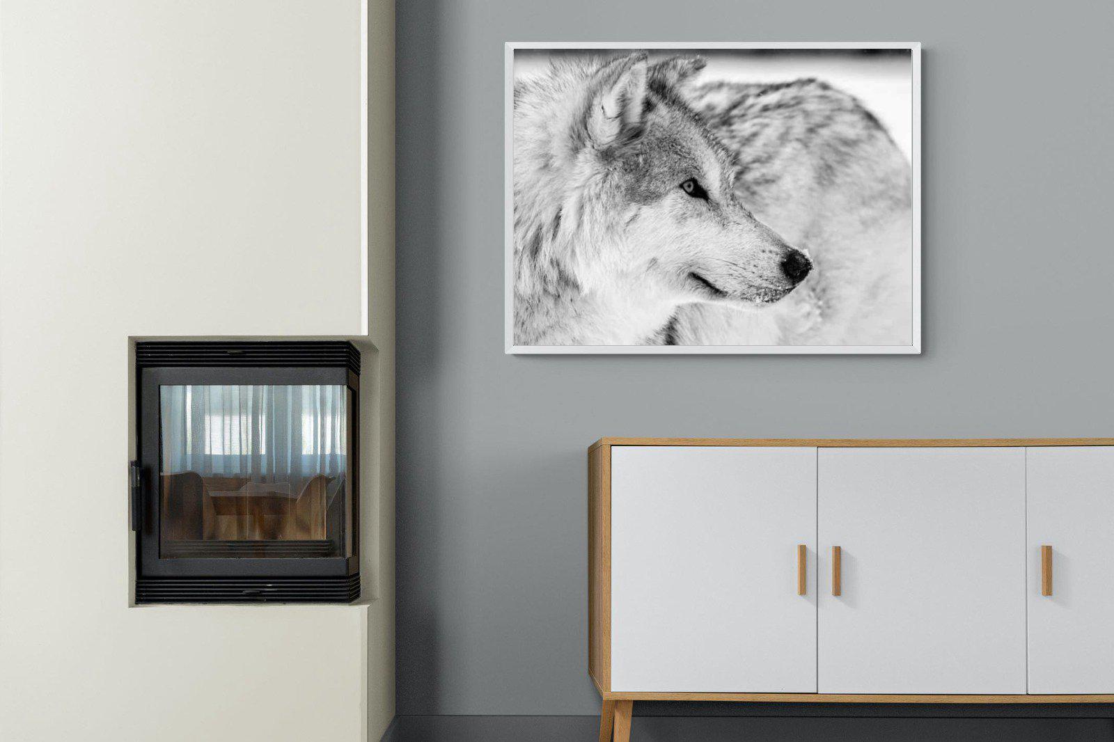 Wolf-Wall_Art-100 x 75cm-Mounted Canvas-White-Pixalot