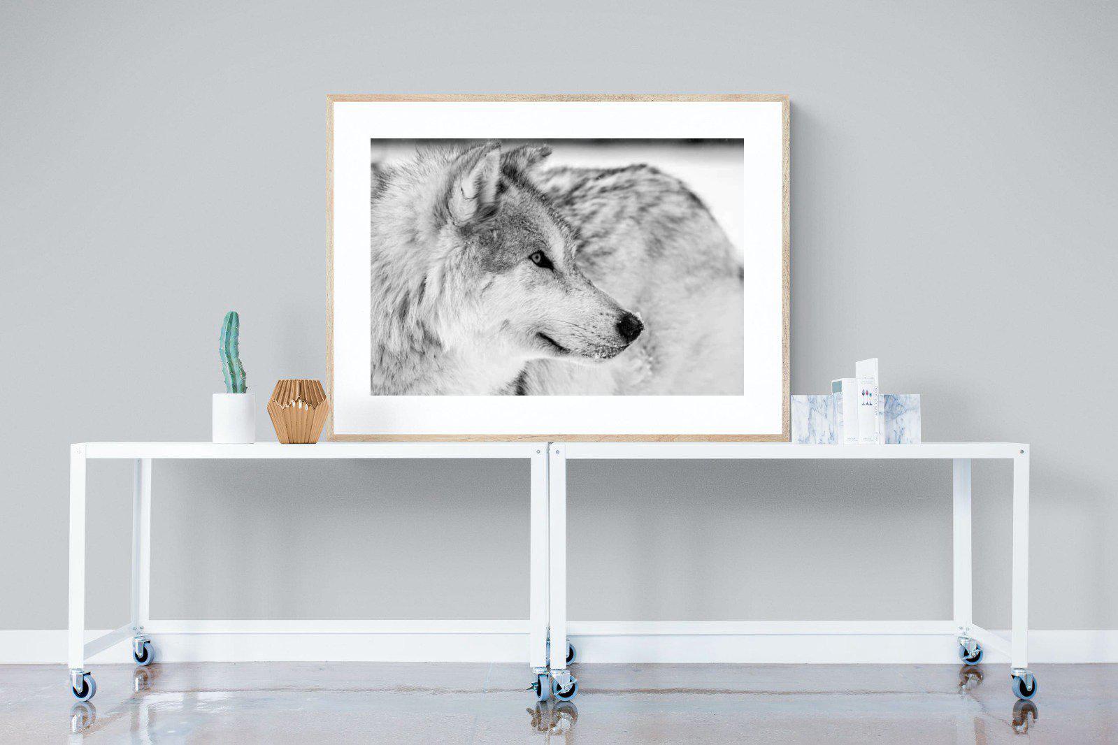 Wolf-Wall_Art-120 x 90cm-Framed Print-Wood-Pixalot