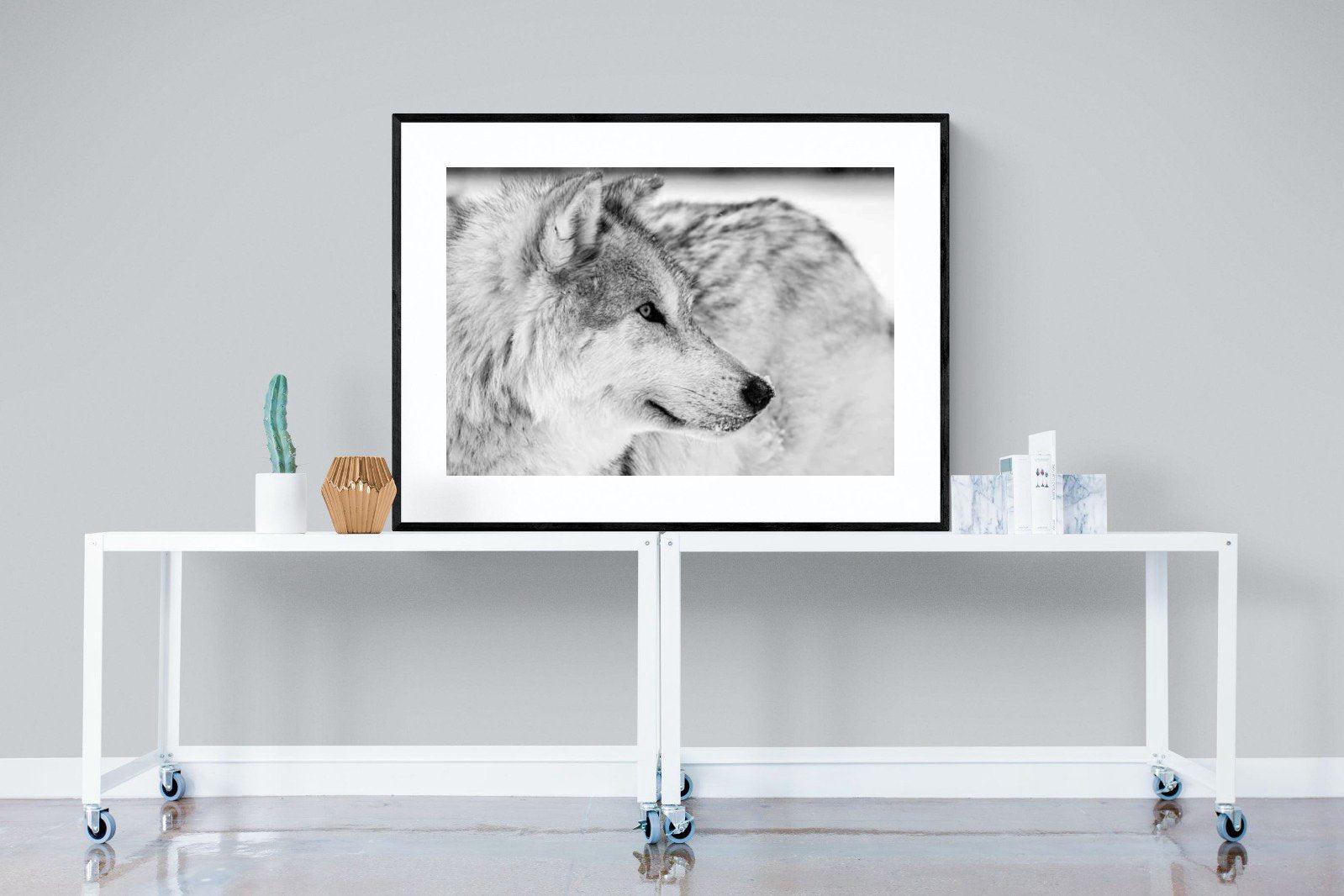 Wolf-Wall_Art-120 x 90cm-Framed Print-Black-Pixalot