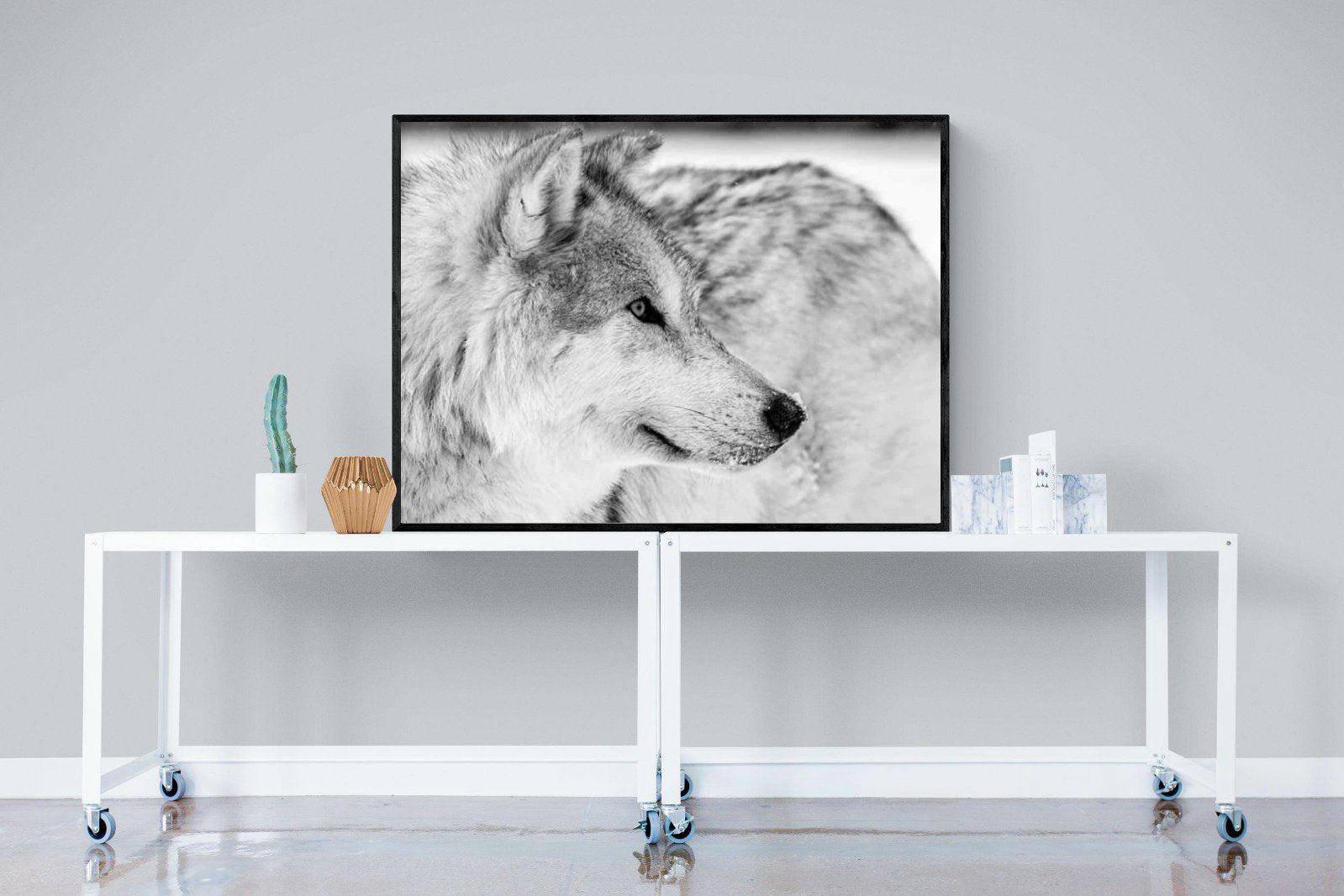 Wolf-Wall_Art-120 x 90cm-Mounted Canvas-Black-Pixalot