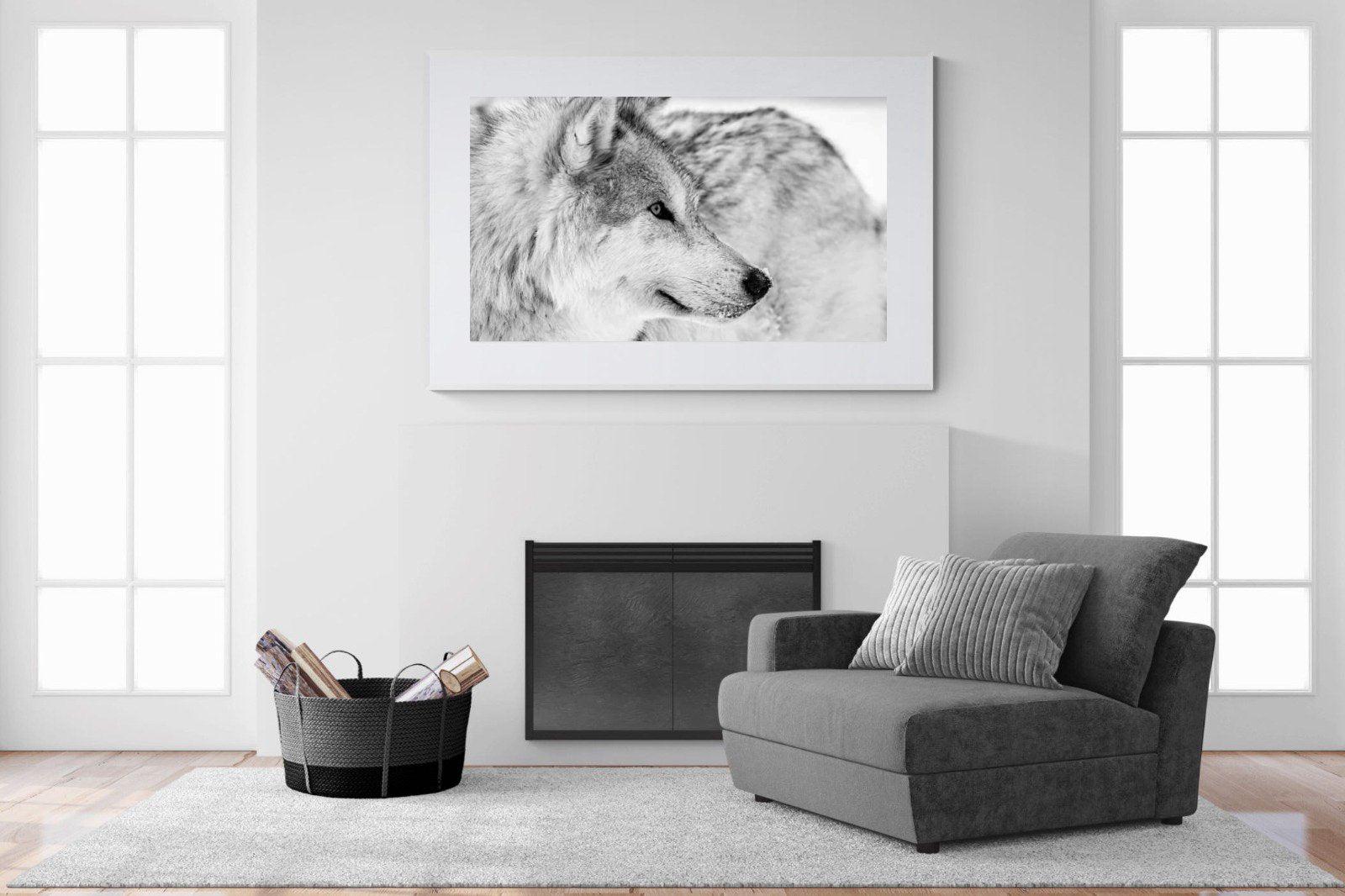 Wolf-Wall_Art-150 x 100cm-Framed Print-White-Pixalot