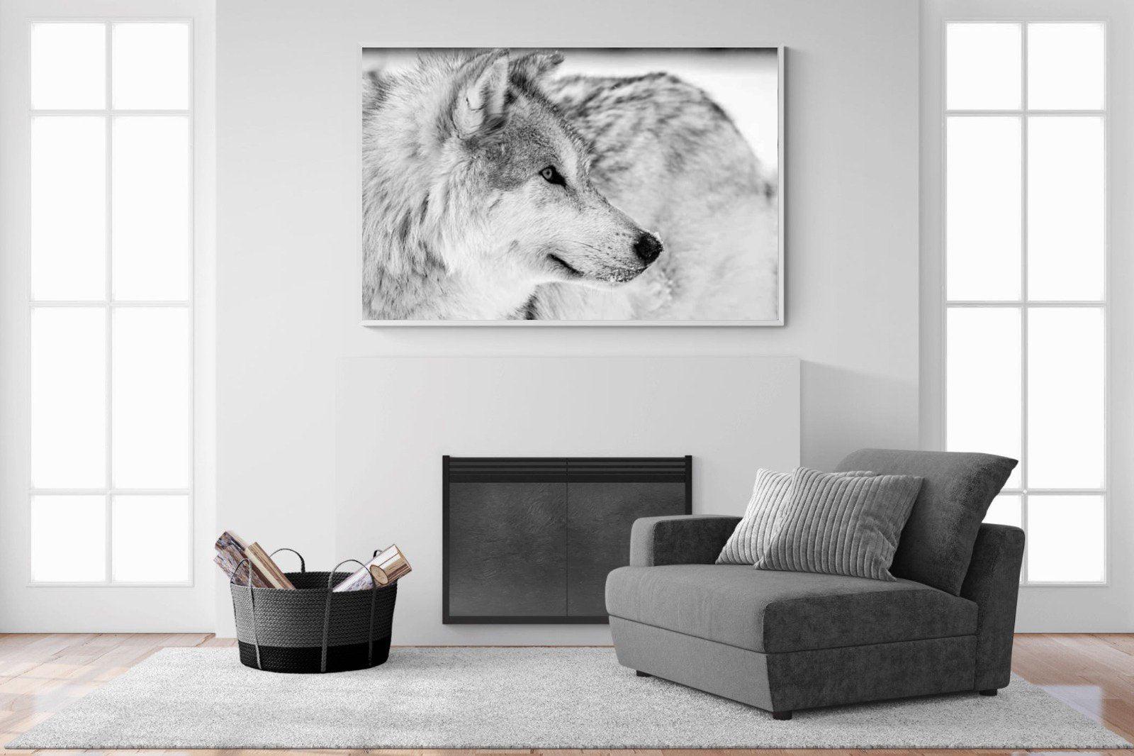 Wolf-Wall_Art-150 x 100cm-Mounted Canvas-White-Pixalot