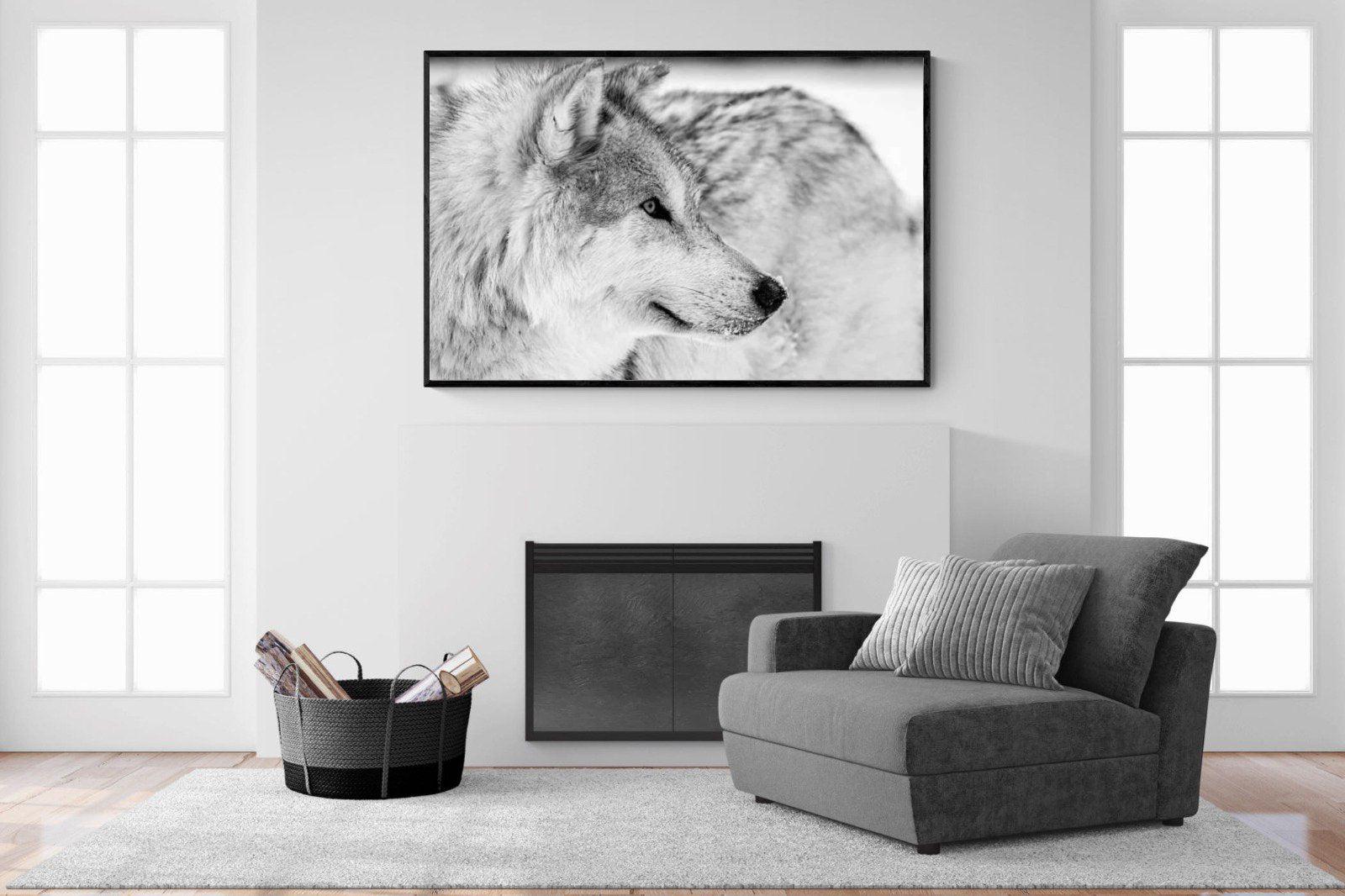 Wolf-Wall_Art-150 x 100cm-Mounted Canvas-Black-Pixalot