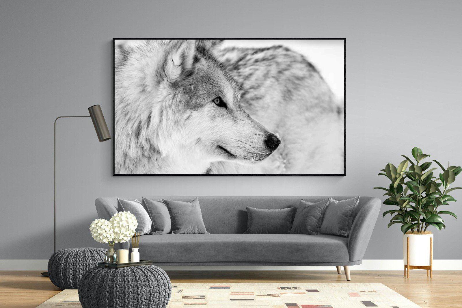 Wolf-Wall_Art-220 x 130cm-Mounted Canvas-Black-Pixalot