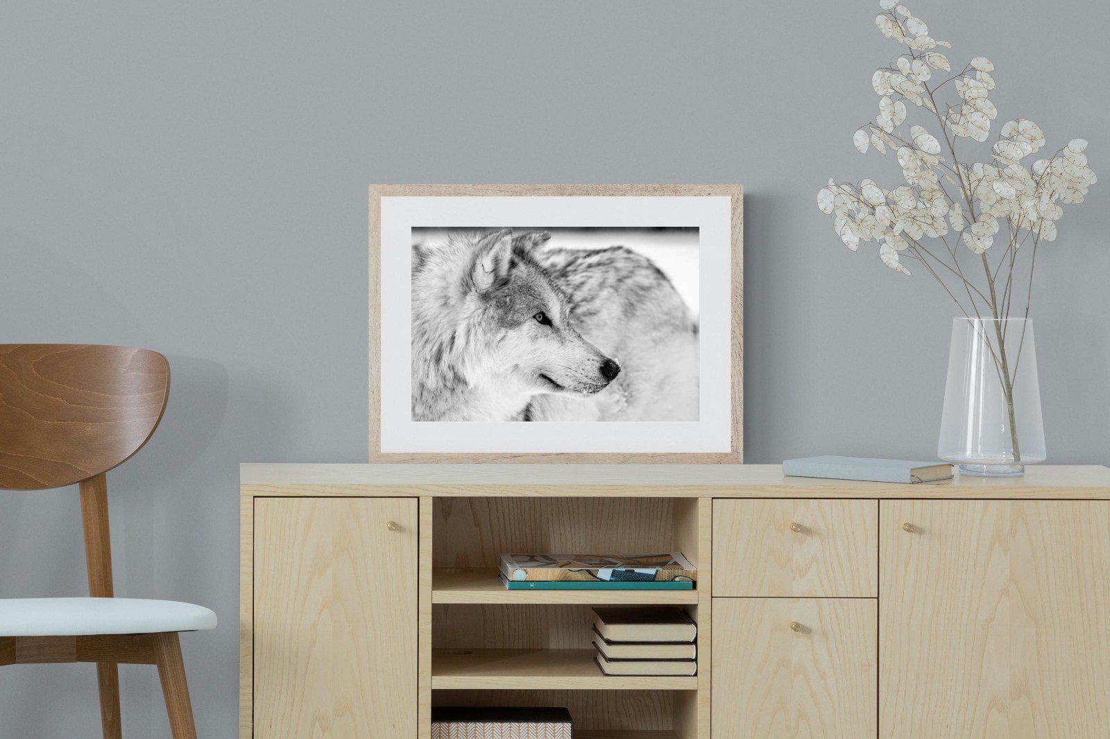 Wolf-Wall_Art-60 x 45cm-Framed Print-Wood-Pixalot