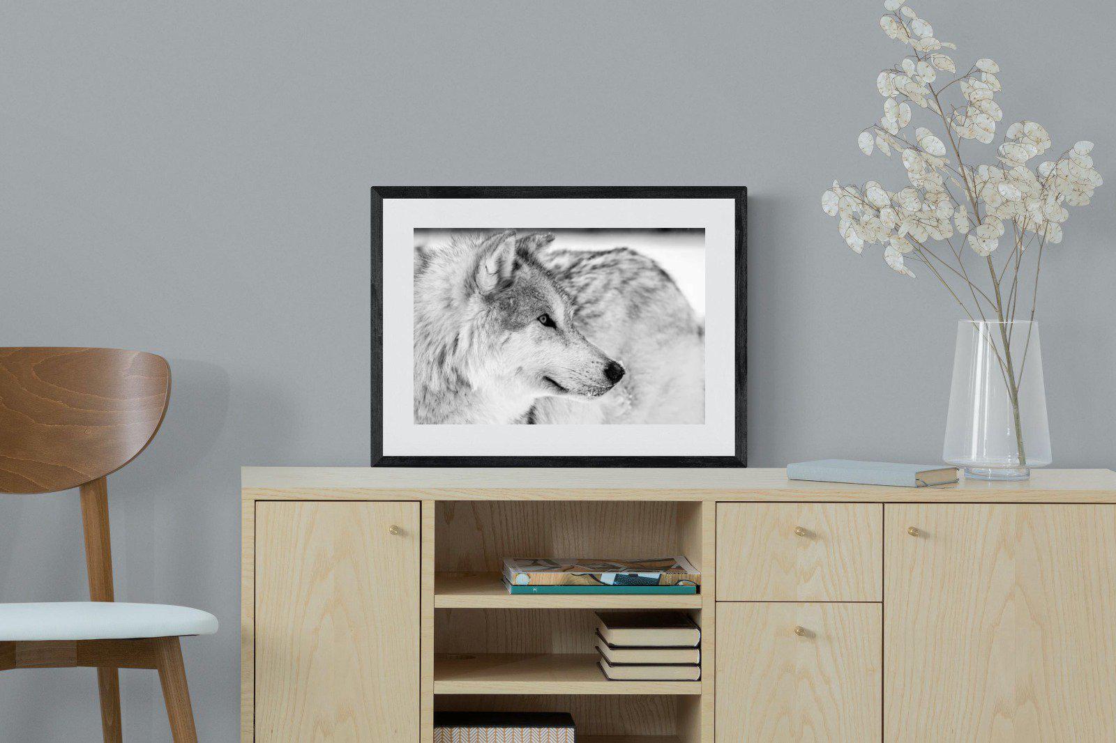 Wolf-Wall_Art-60 x 45cm-Framed Print-Black-Pixalot