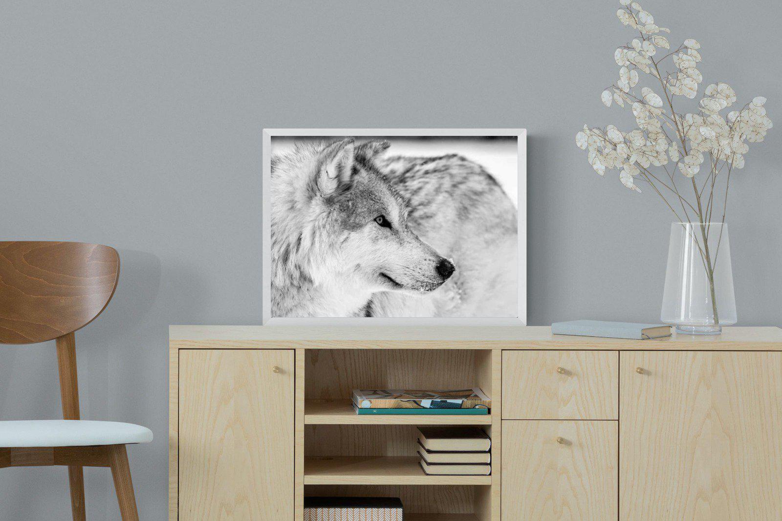 Wolf-Wall_Art-60 x 45cm-Mounted Canvas-White-Pixalot