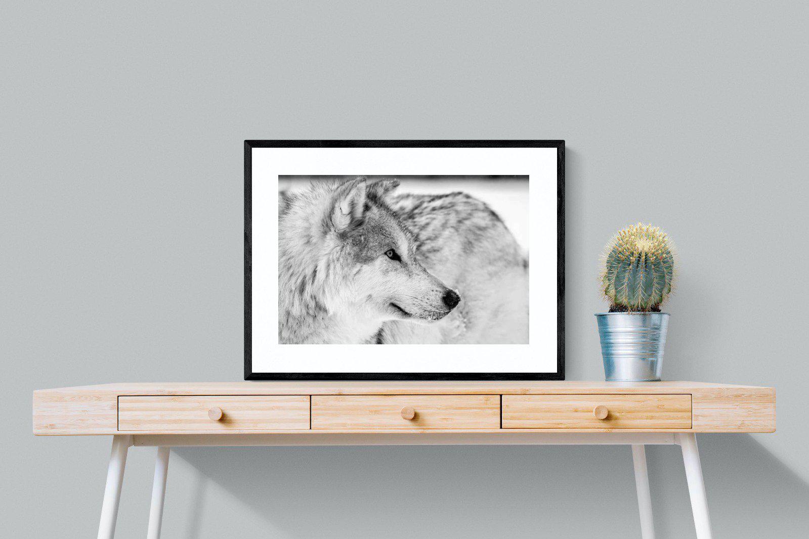 Wolf-Wall_Art-80 x 60cm-Framed Print-Black-Pixalot