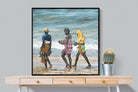 Women of Wimbi-Wall_Art-100 x 100cm-Mounted Canvas-Black-Pixalot