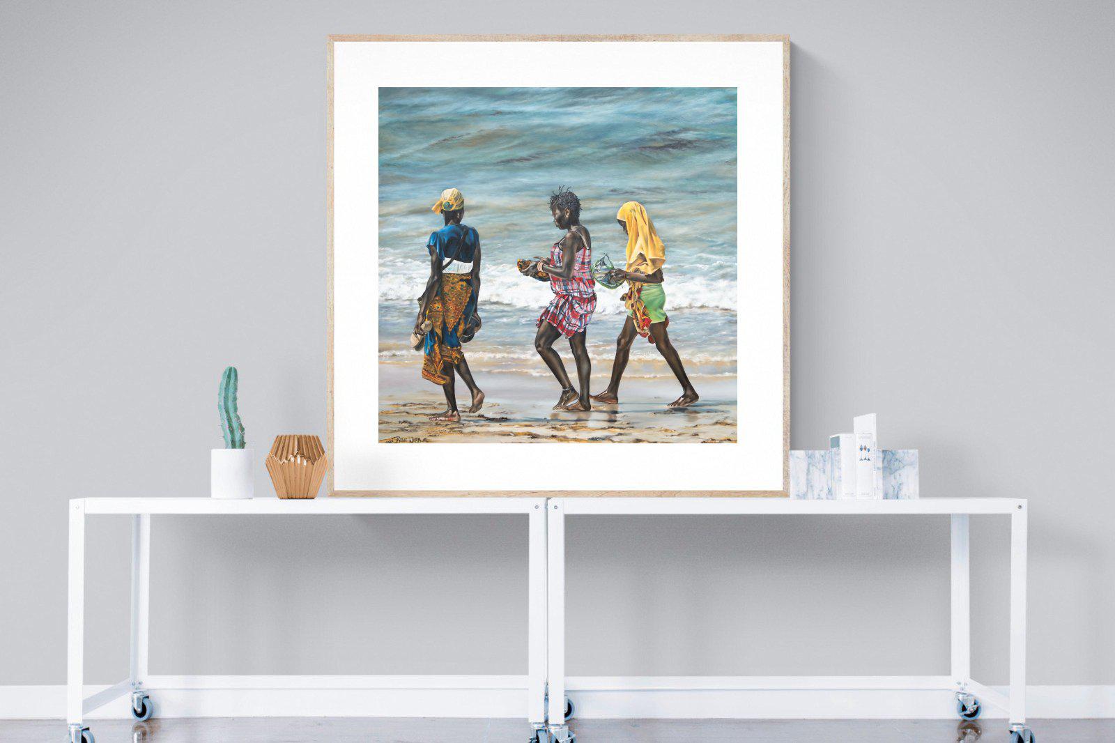 Women of Wimbi-Wall_Art-120 x 120cm-Framed Print-Wood-Pixalot