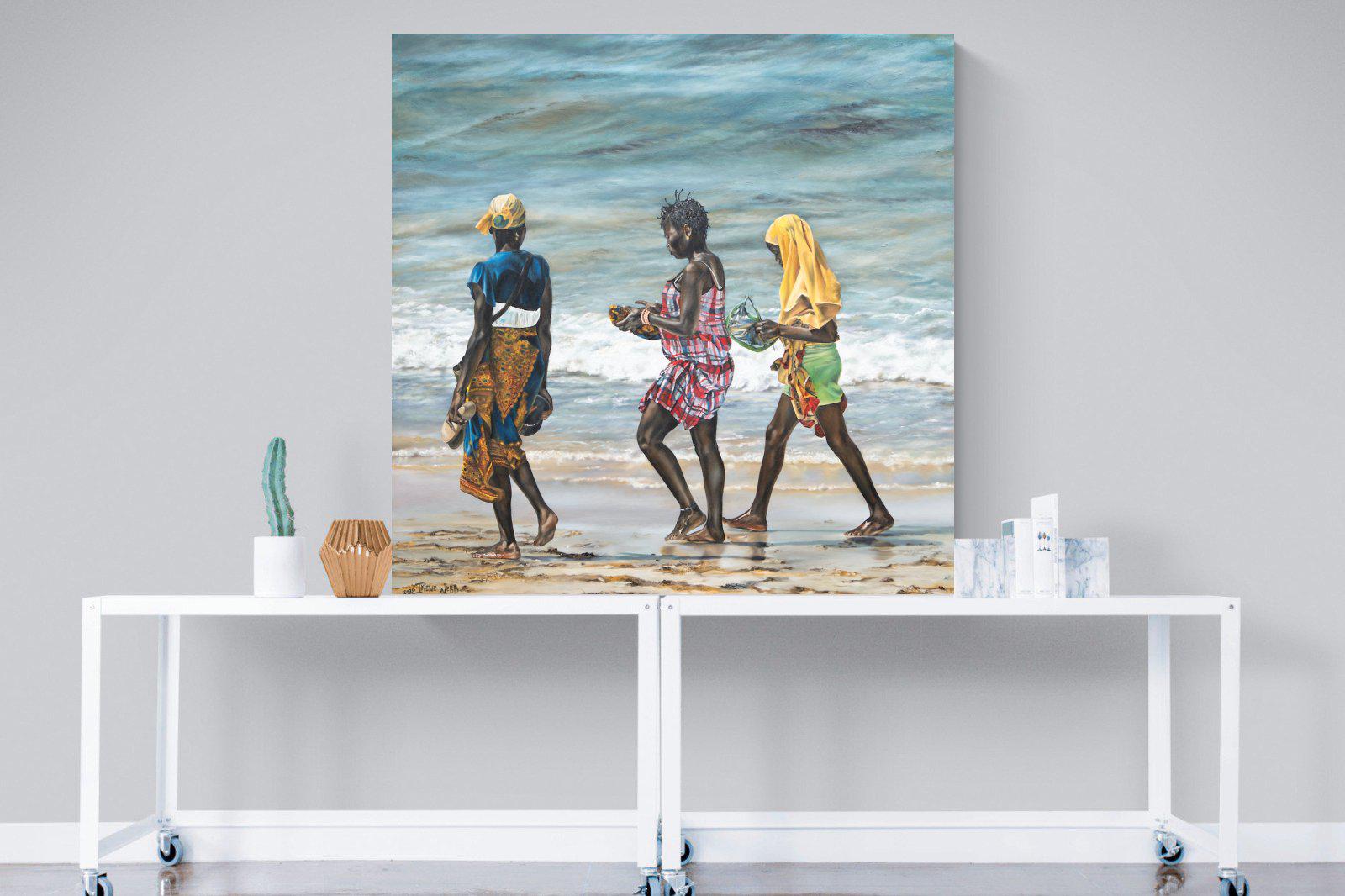 Women of Wimbi-Wall_Art-120 x 120cm-Mounted Canvas-No Frame-Pixalot
