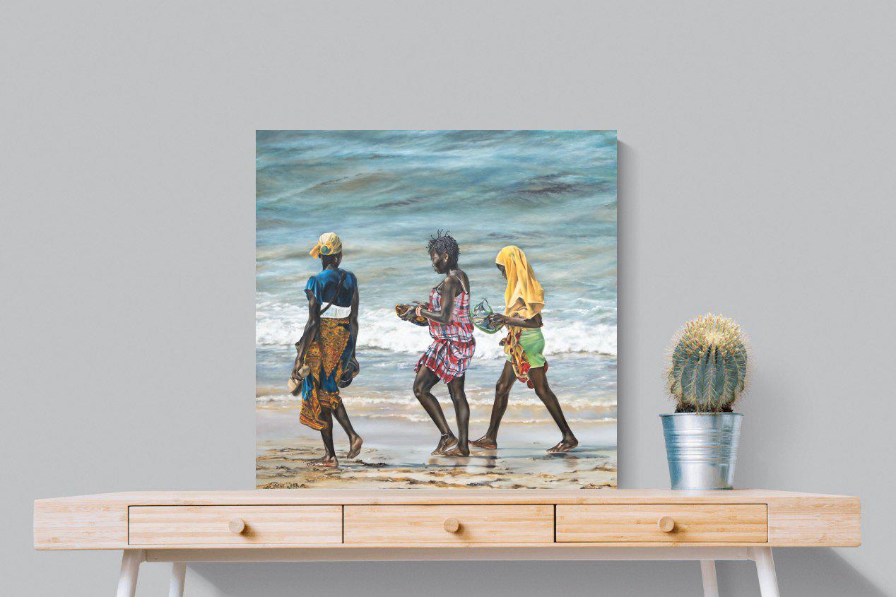 Women of Wimbi-Wall_Art-80 x 80cm-Mounted Canvas-No Frame-Pixalot