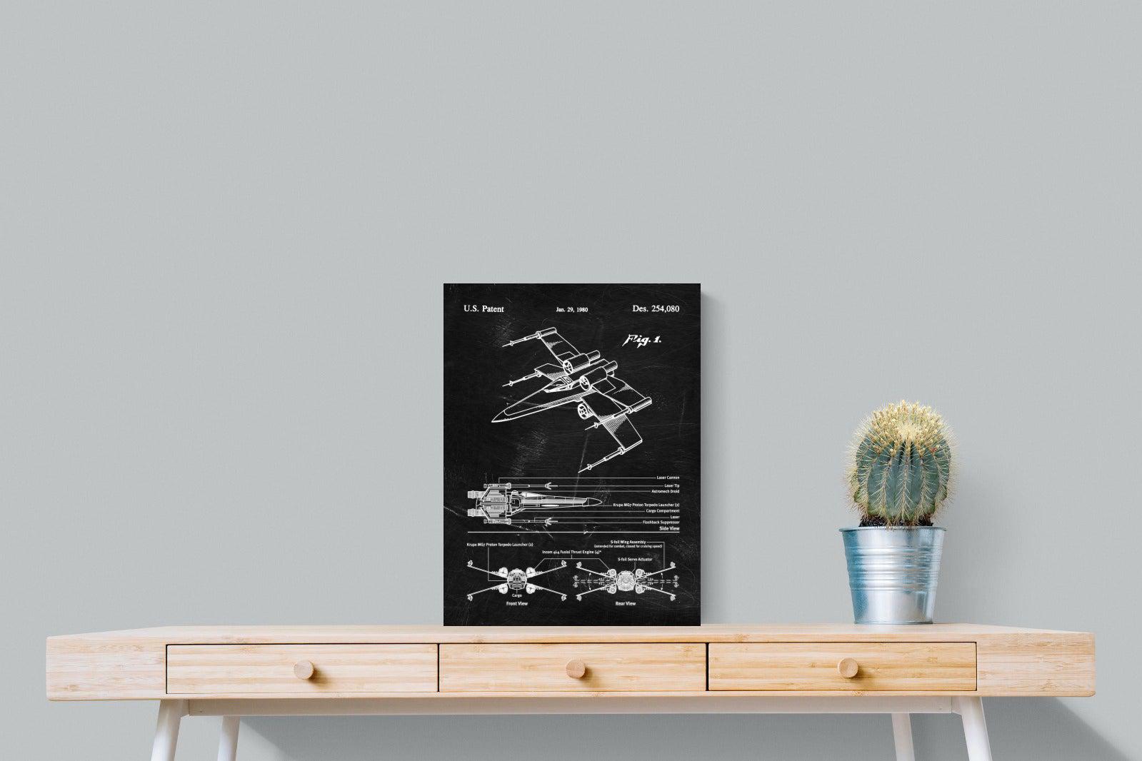 X-Wing Blueprint-Wall_Art-45 x 60cm-Mounted Canvas-No Frame-Pixalot