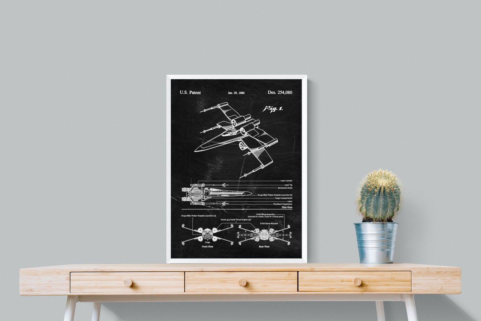X-Wing Blueprint-Wall_Art-60 x 80cm-Mounted Canvas-White-Pixalot