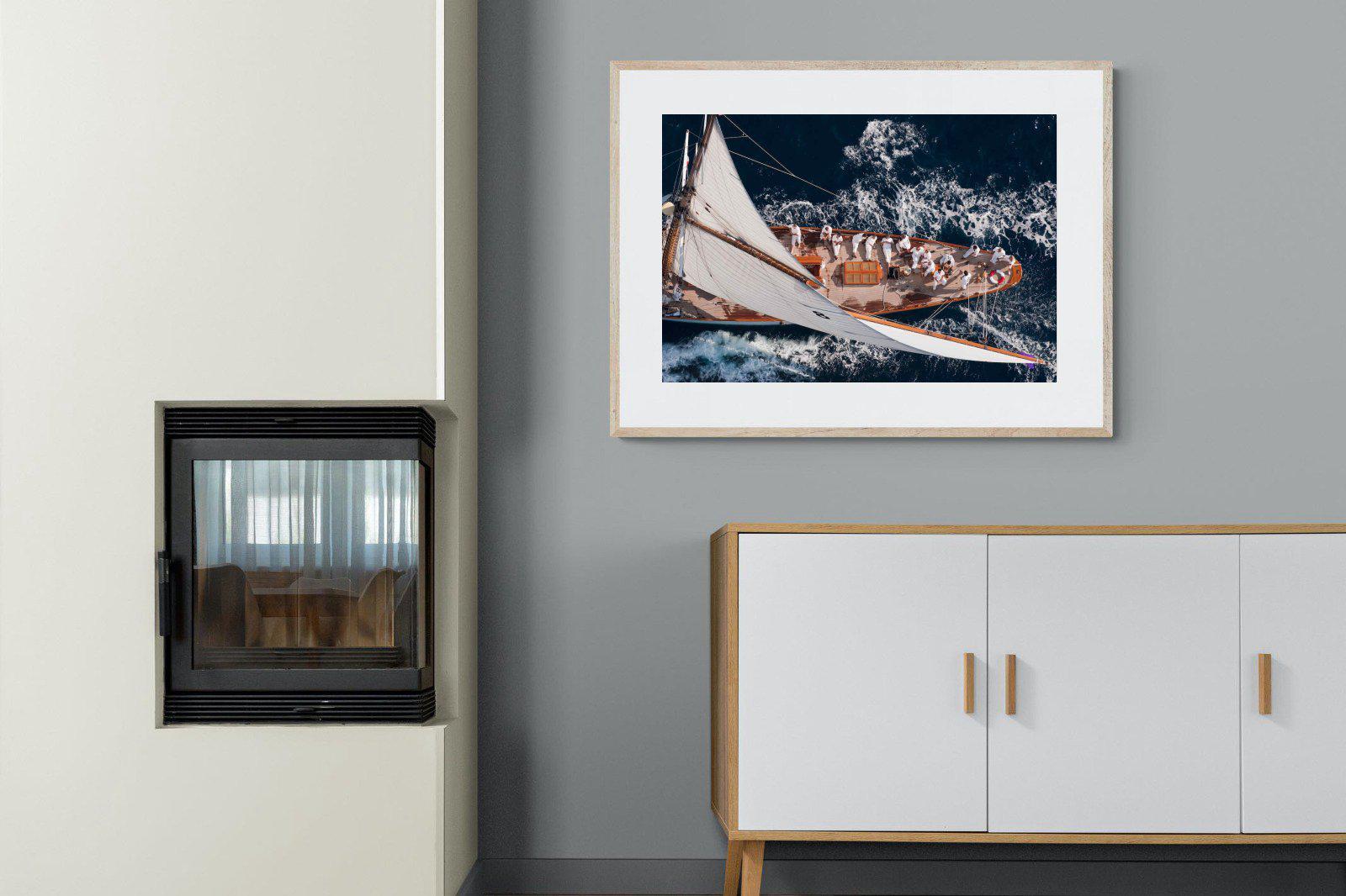 Yachting-Wall_Art-100 x 75cm-Framed Print-Wood-Pixalot