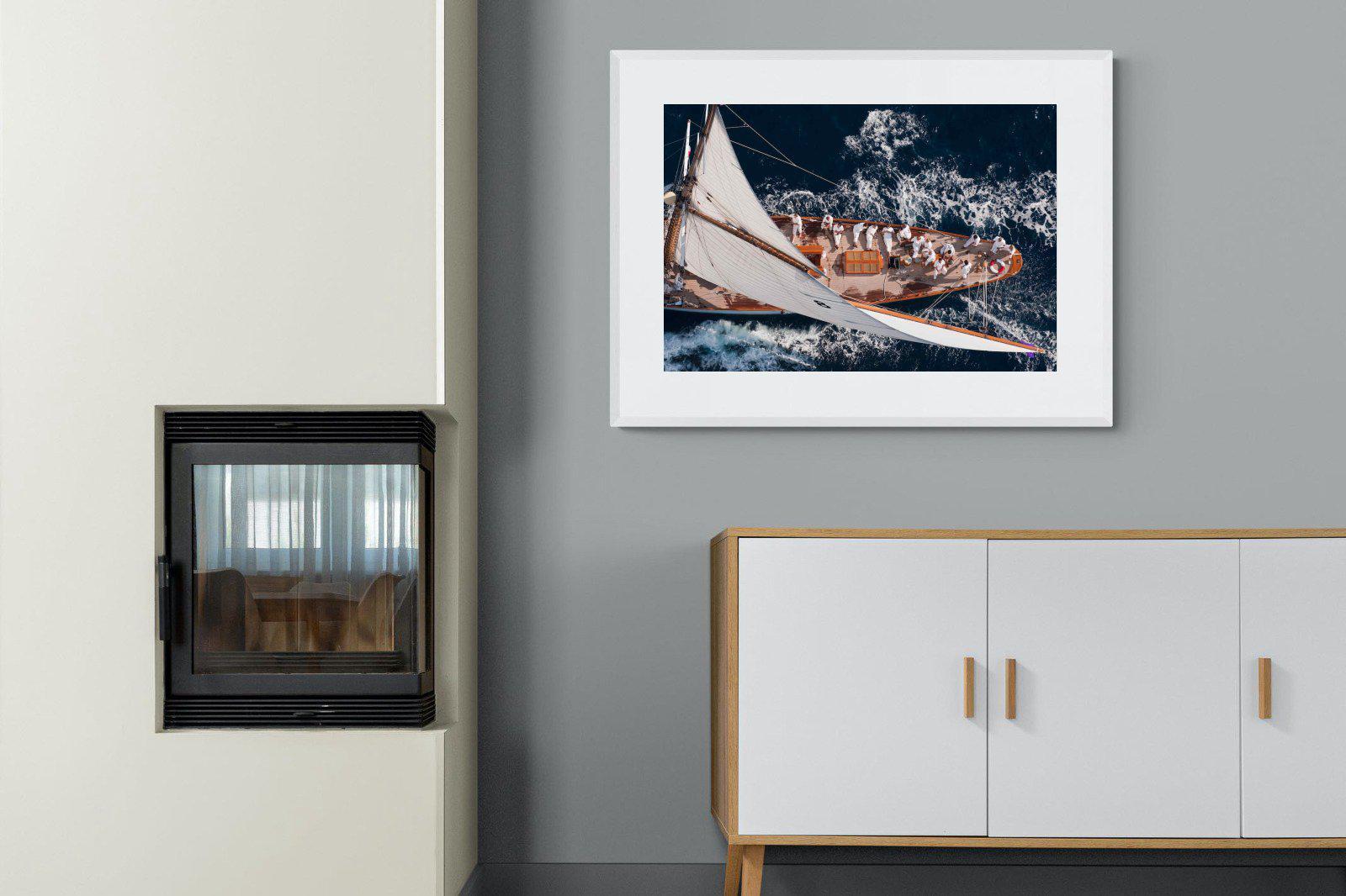 Yachting-Wall_Art-100 x 75cm-Framed Print-White-Pixalot
