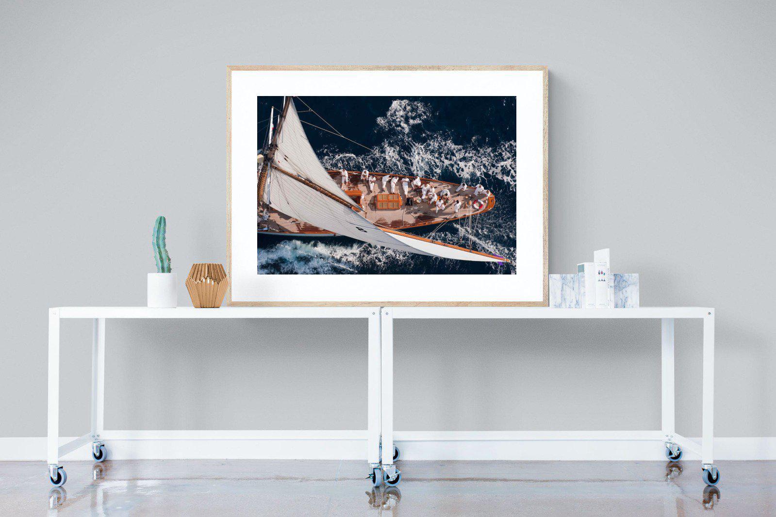 Yachting-Wall_Art-120 x 90cm-Framed Print-Wood-Pixalot