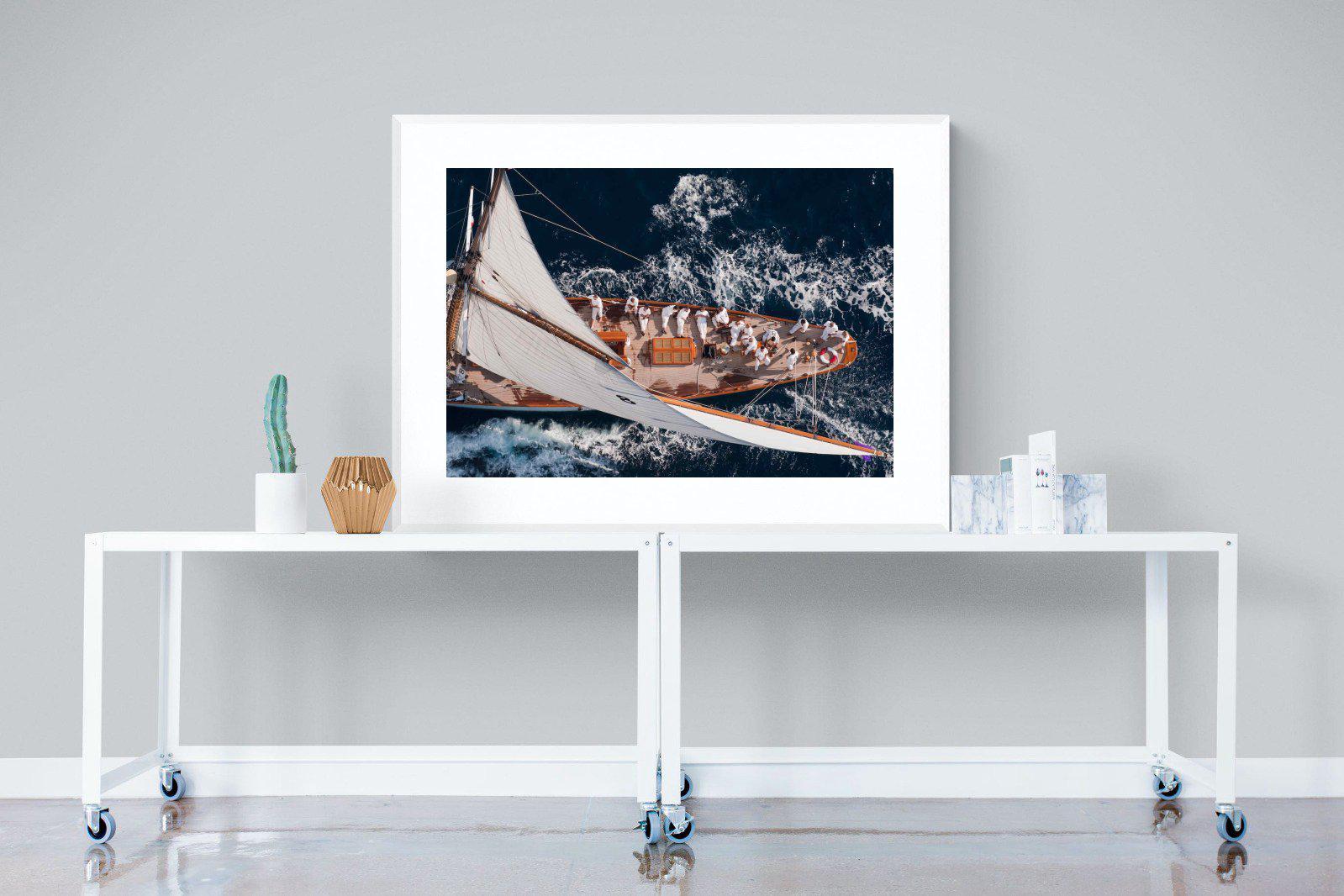 Yachting-Wall_Art-120 x 90cm-Framed Print-White-Pixalot
